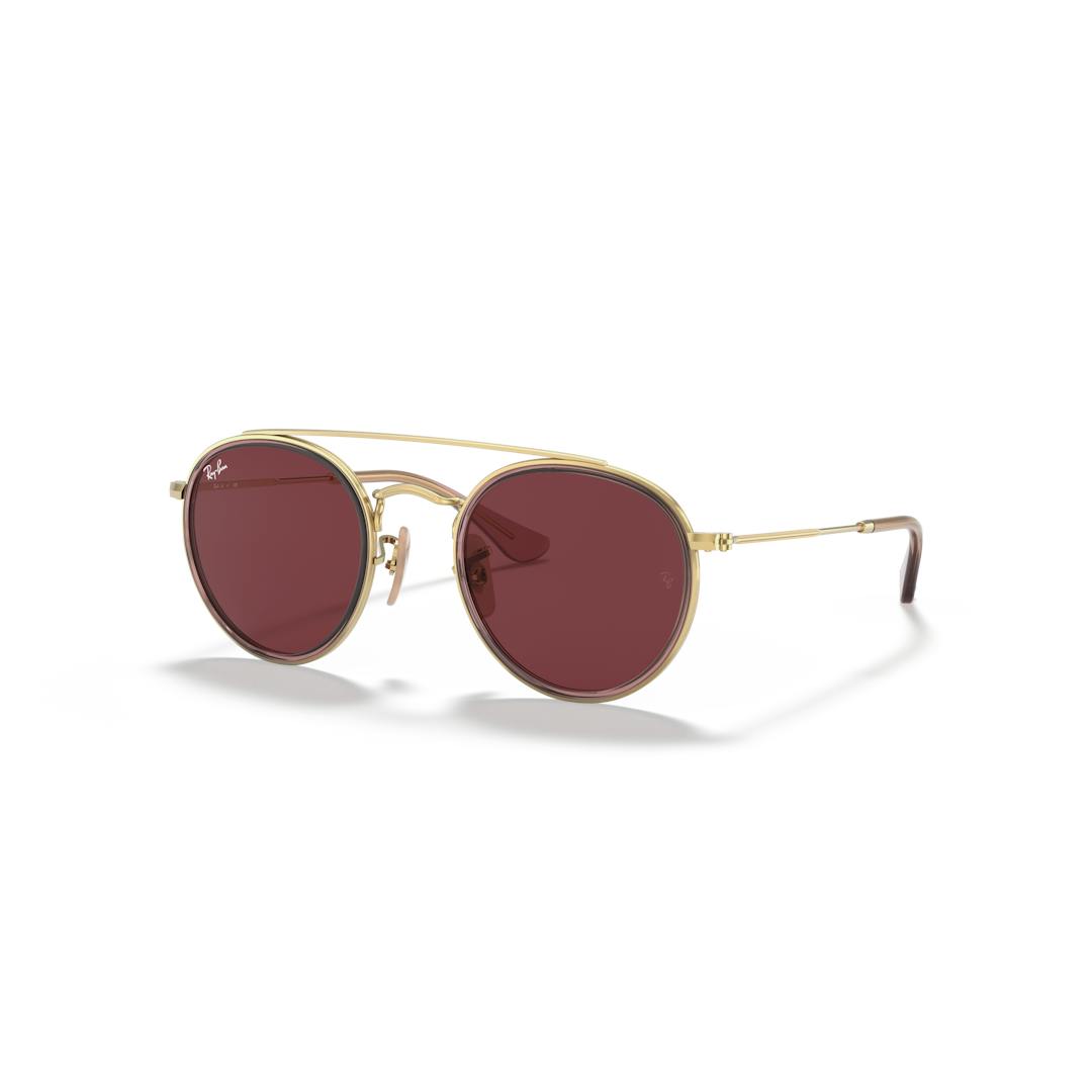 Ray-Ban RJ9647S Lunettes de Soleil Enfant - Ronde Doré Rose