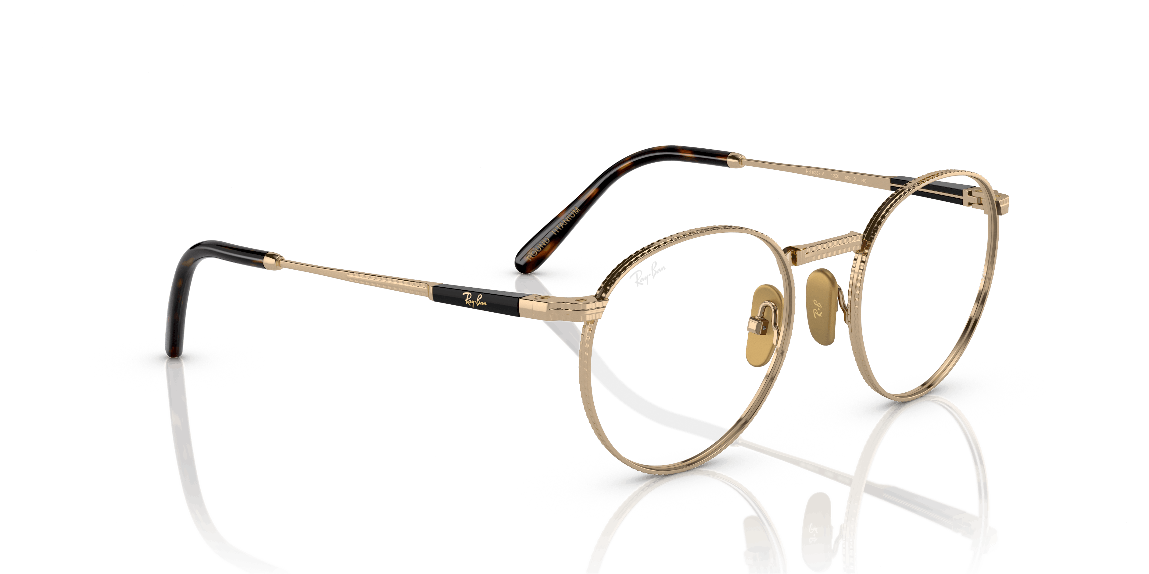 Angle_Right01, RAY-BAN Round II Titanium Optics RX8237V 1220