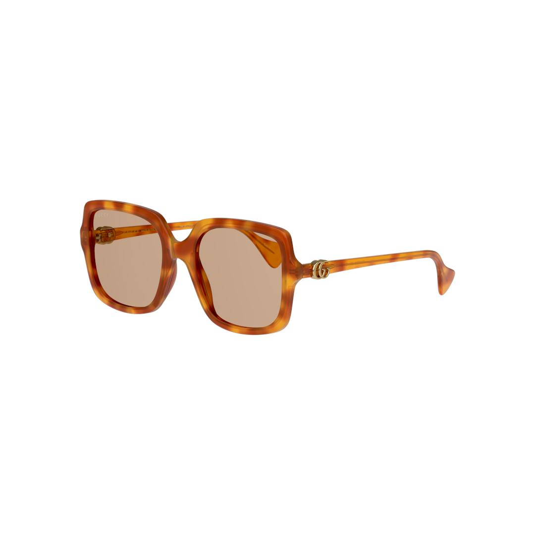 Gucci GG1070S Lunettes de Soleil Femme - Carrée Marron Orange - Possibilité de verres correcteurs -