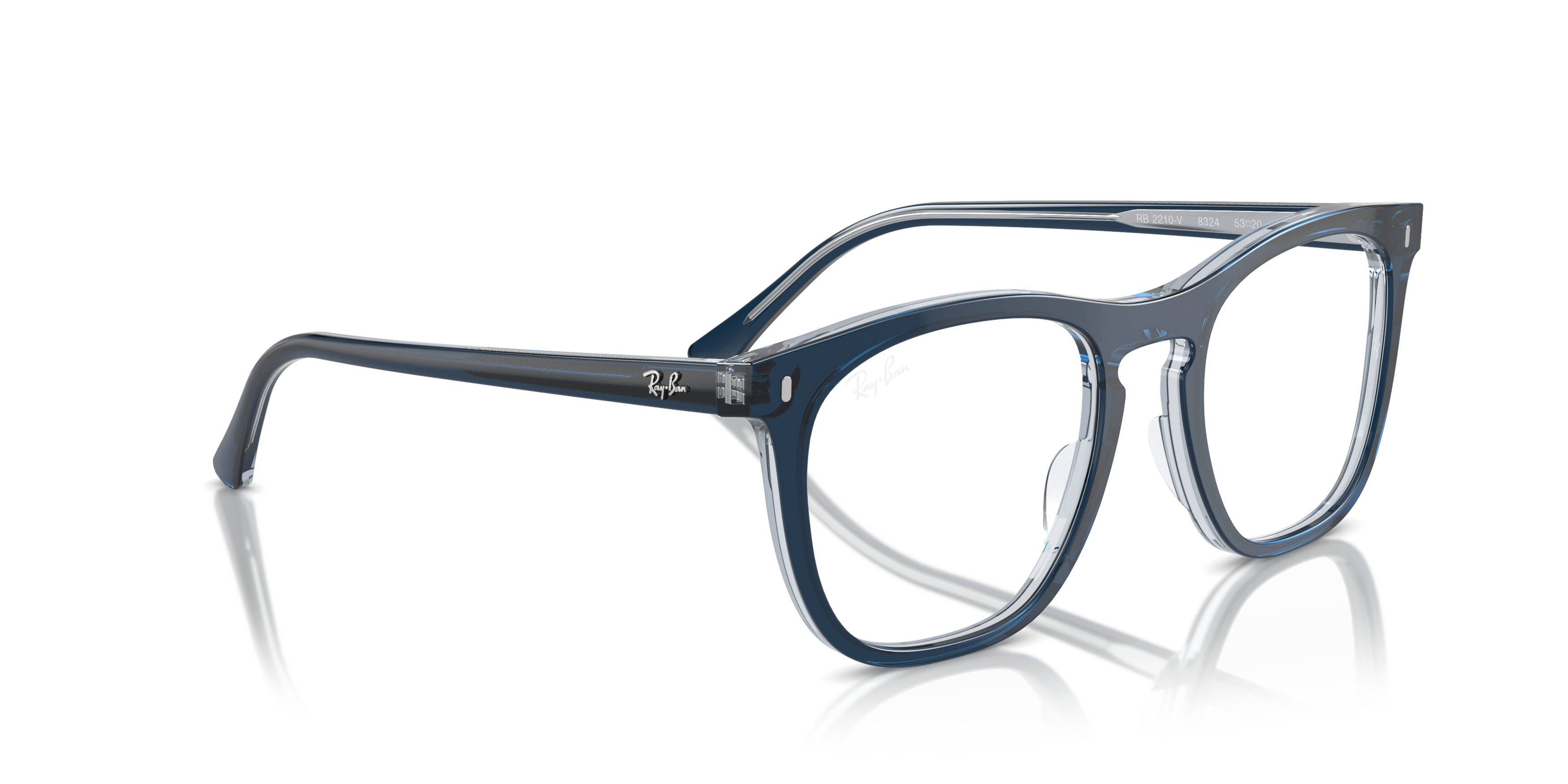 Angle_Right01 Ray-Ban RX 2210V Glasses Transparent / Tortoise Shell
