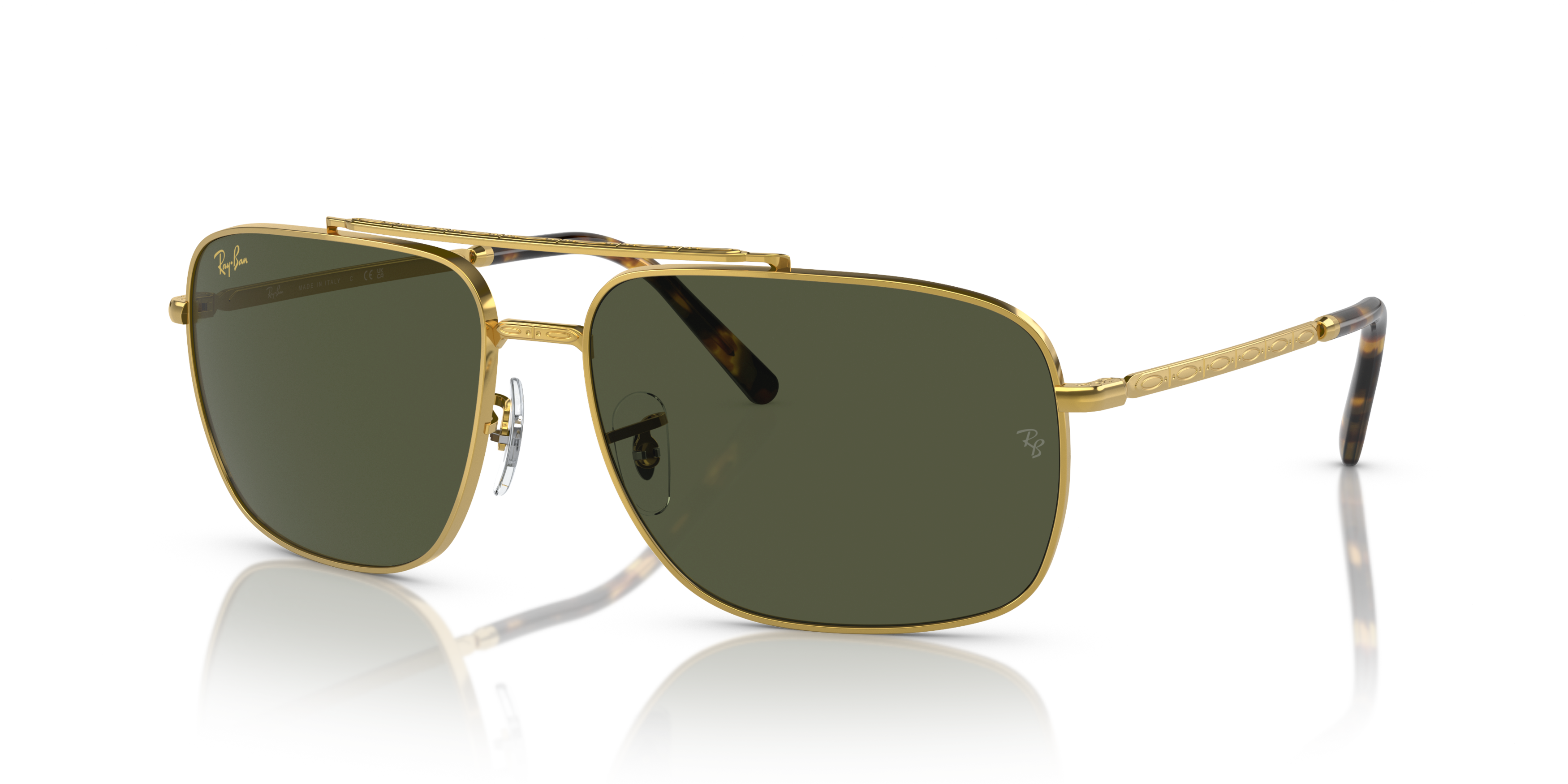 Angle_Left01 Ray-Ban RB 3796 Sunglasses Green / Gold