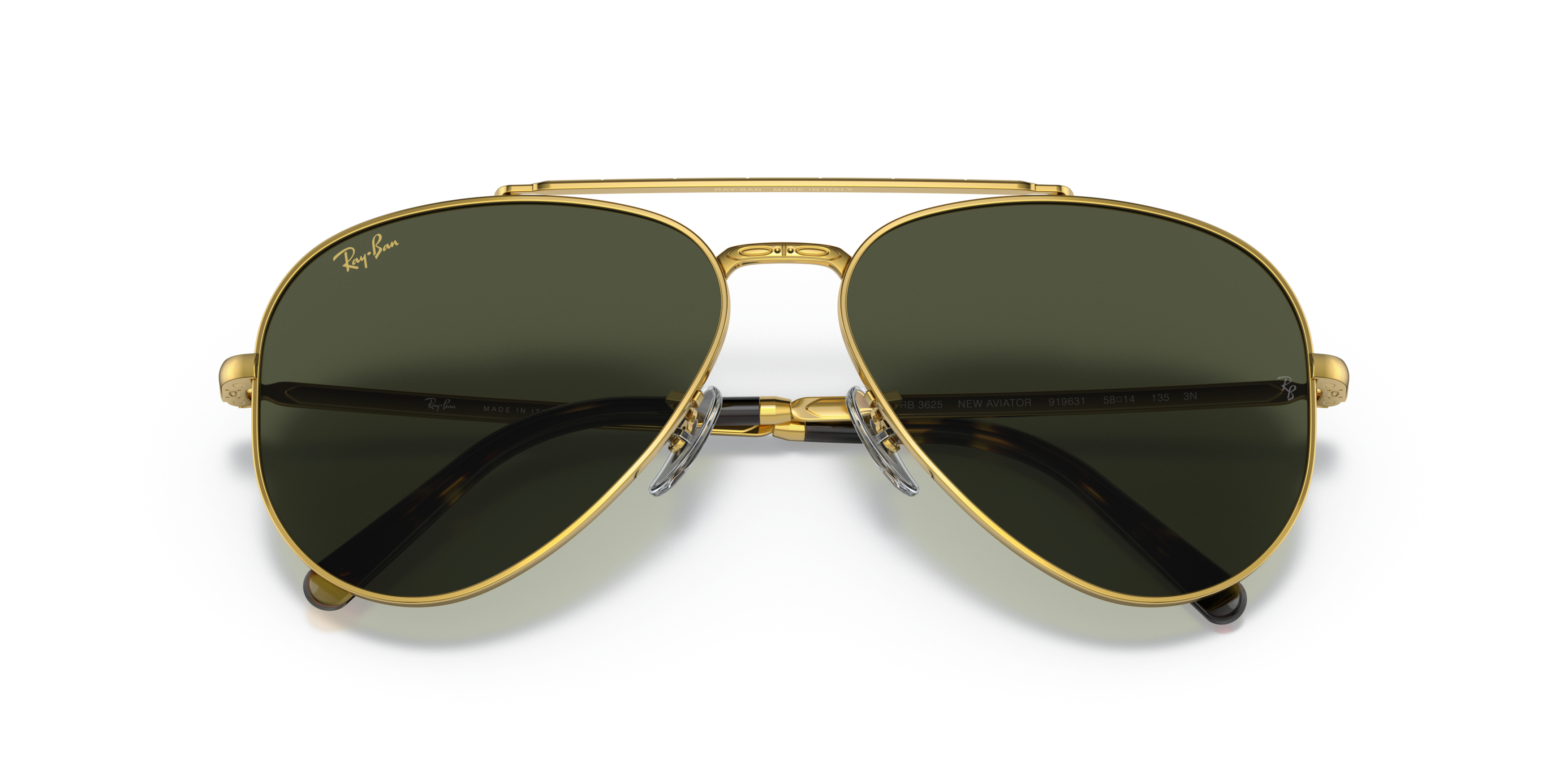Folded Ray-Ban RB 3625 Sunglasses Green / Gold
