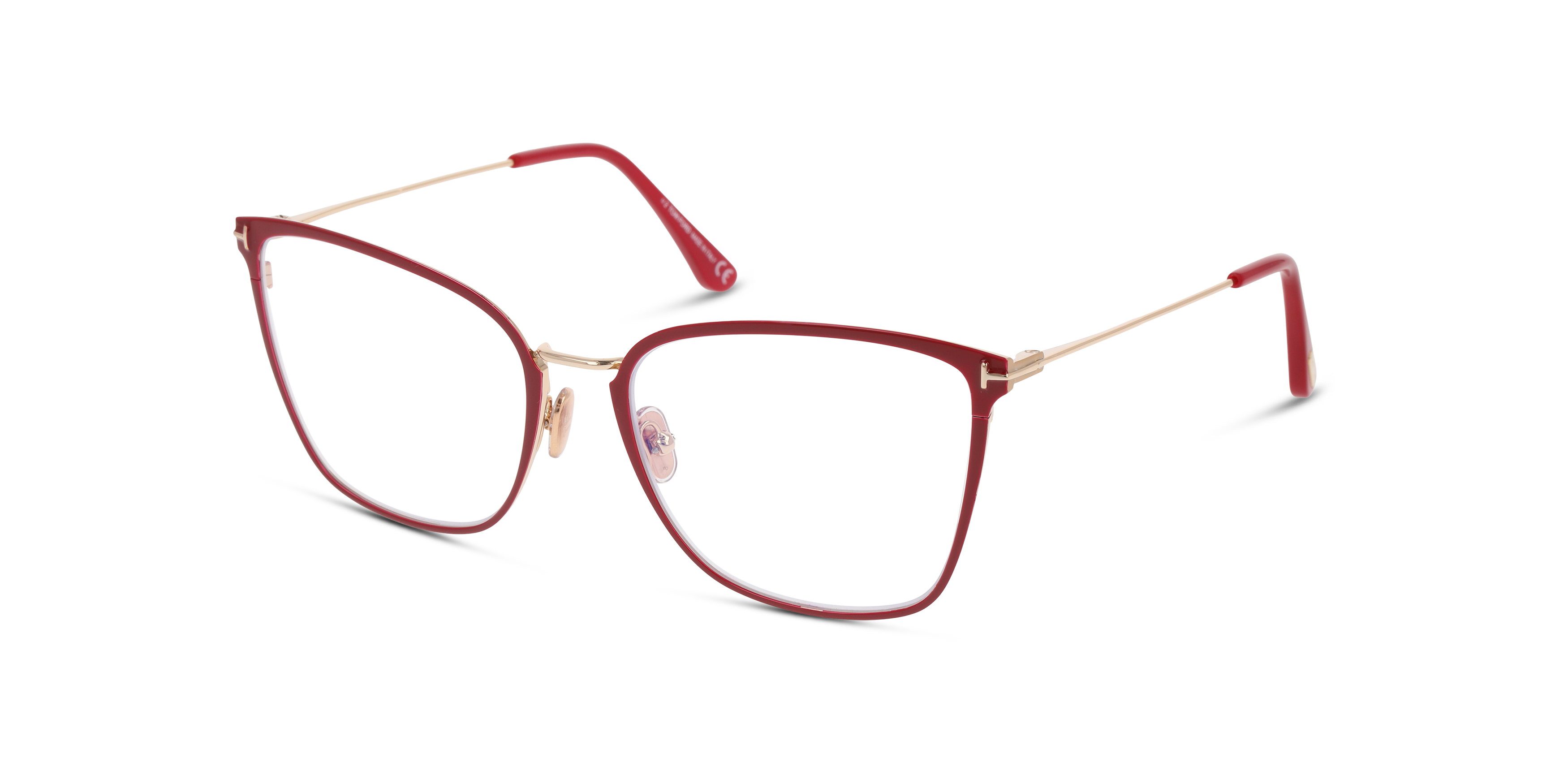 Angle_Left01 Tom Ford FT 5839-B (075) Glasses Transparent / Pink