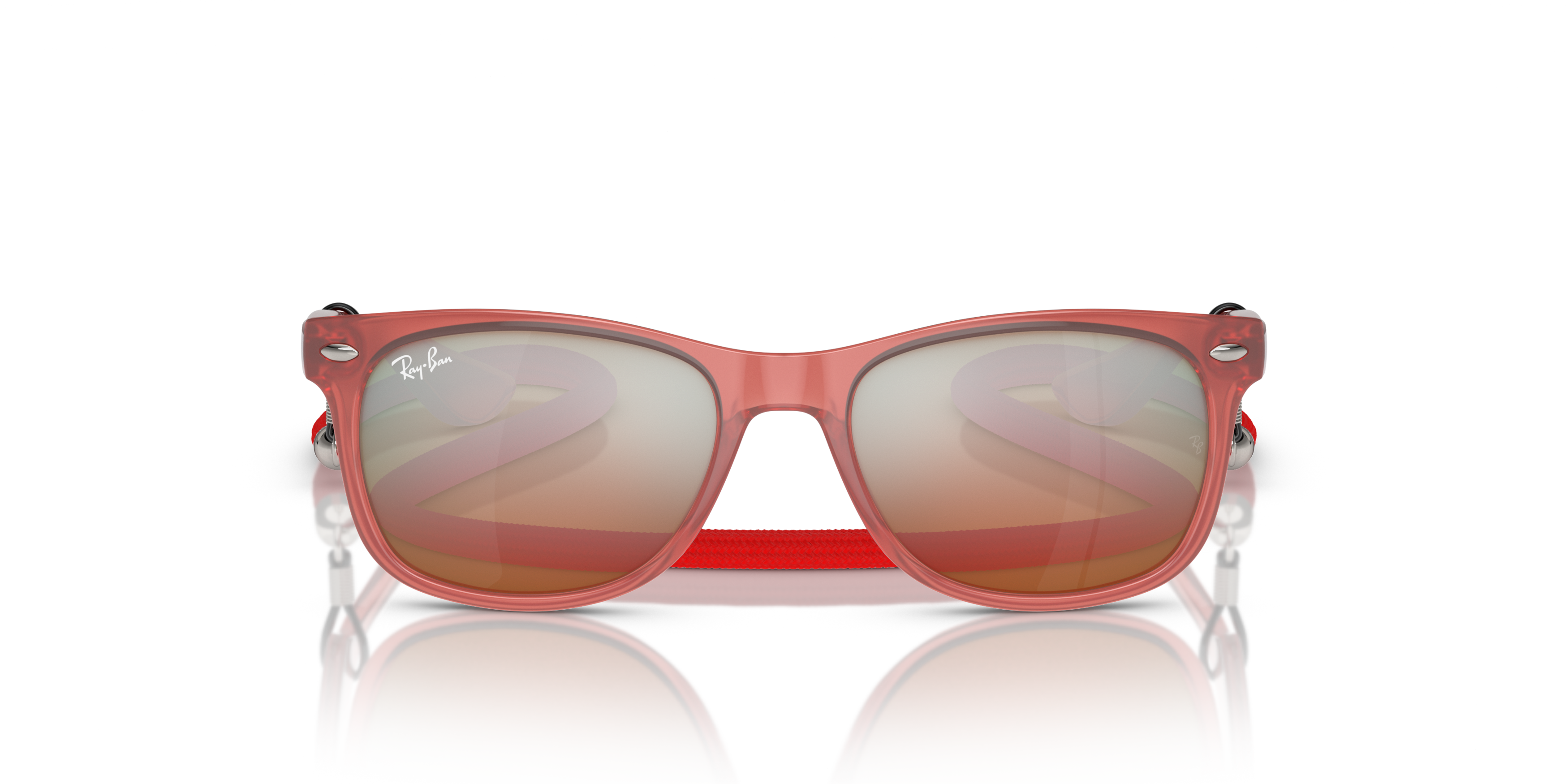 Front Ray-Ban RJ9052S (7145A8) Glasses Silver / Transparent, Red
