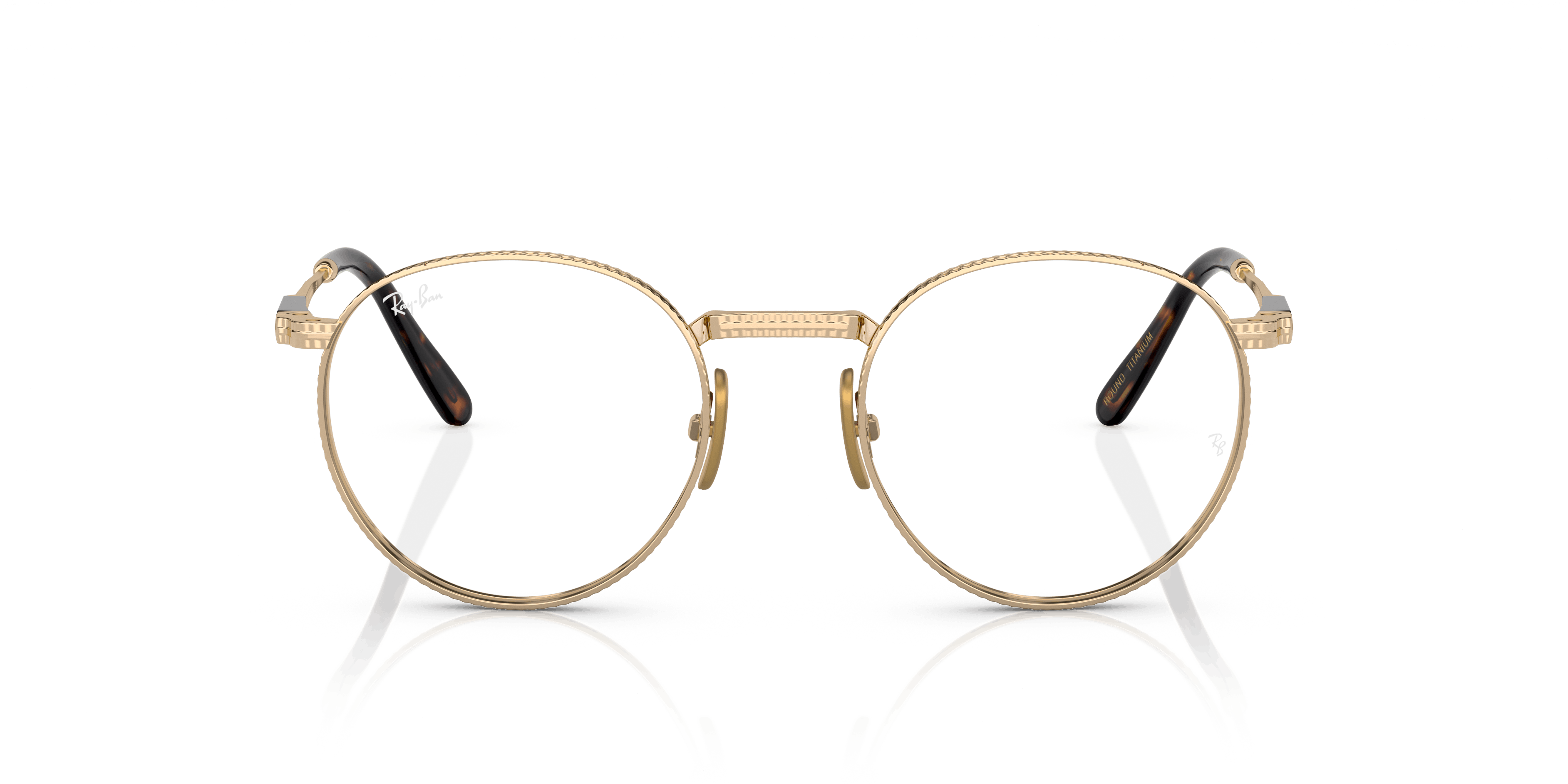 Front, RAY-BAN Round II Titanium Optics RX8237V 1220
