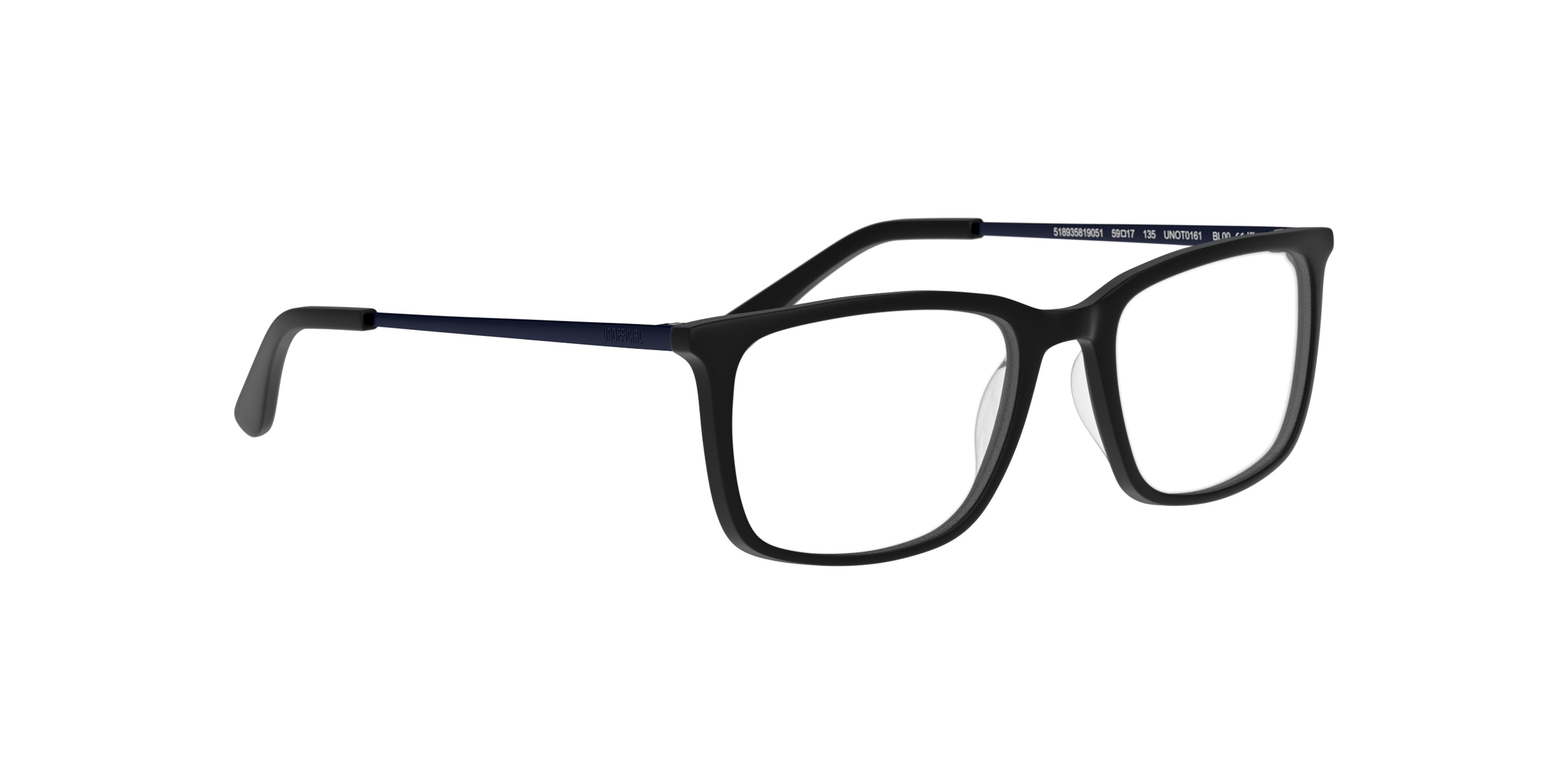 Angle_Right01 Unofficial UN OT0161 (BL00) Children's Glasses Transparent / Black
