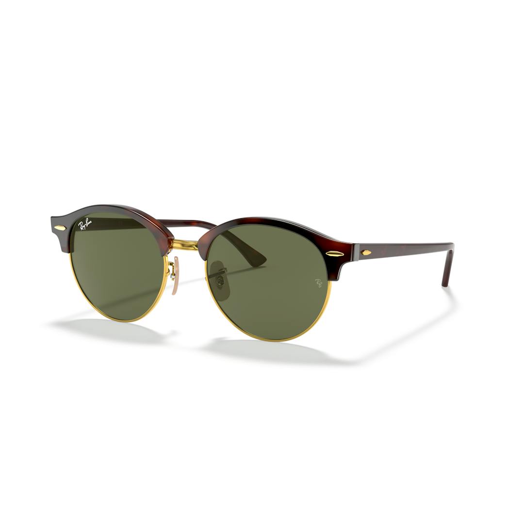 Ray-Ban Clubround RB4246 Lunettes de Soleil - Panthos Ecaille Vert - Possibilité de verres correcteu