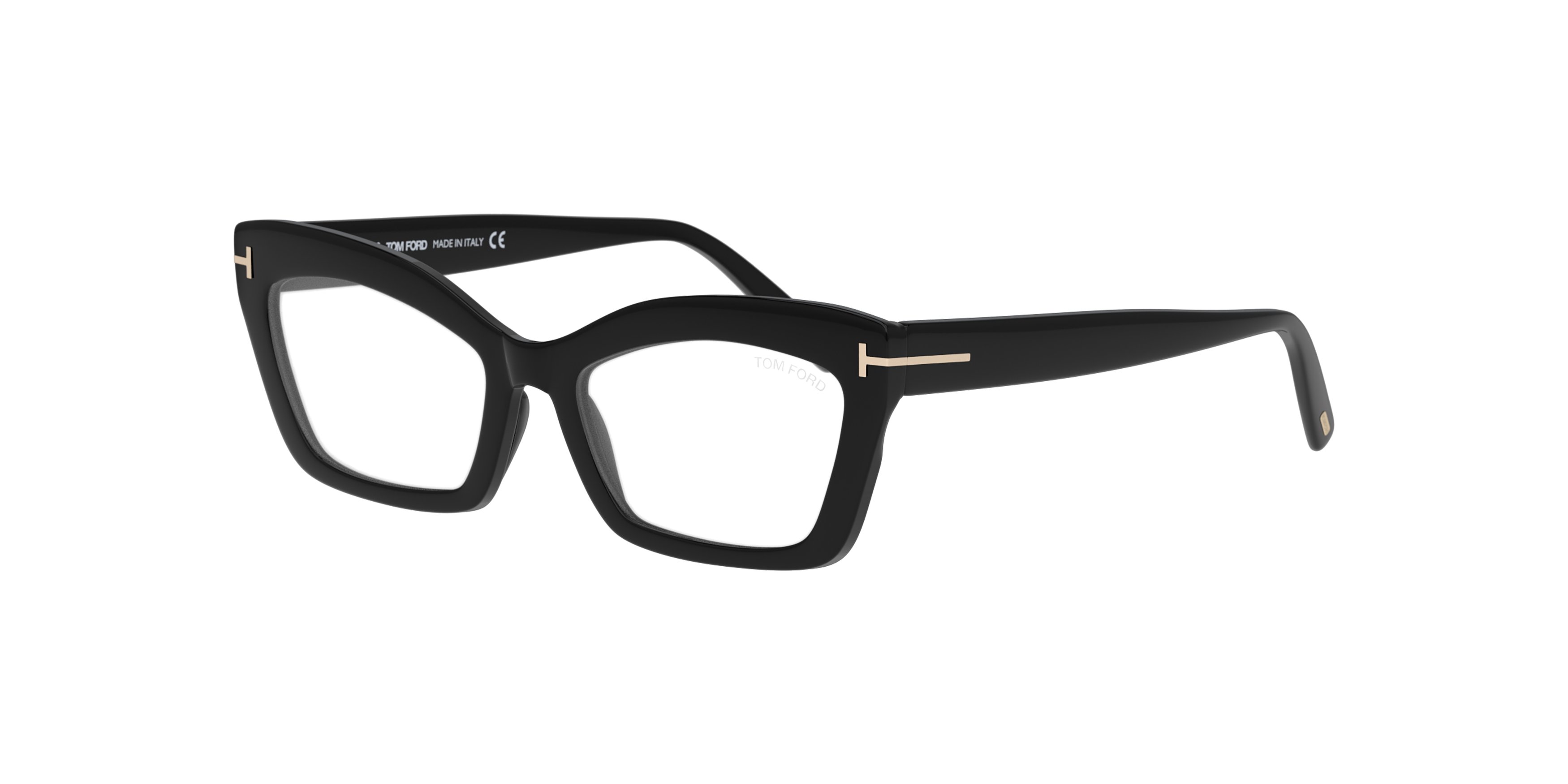 Angle_Left01 Tom Ford FT 5766-B (001) Glasses Transparent / Black
