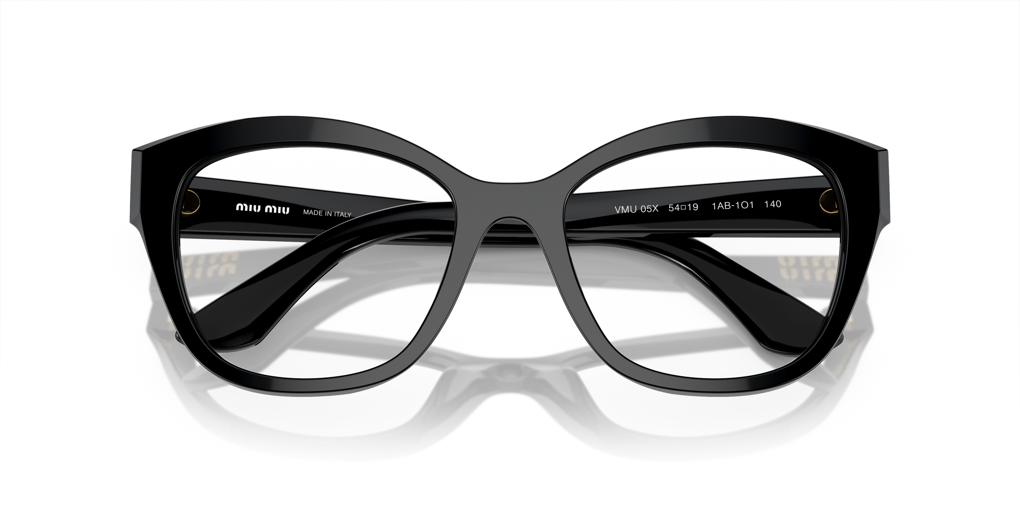 Folded Miu Miu MU 05XV Glasses Transparent / Black