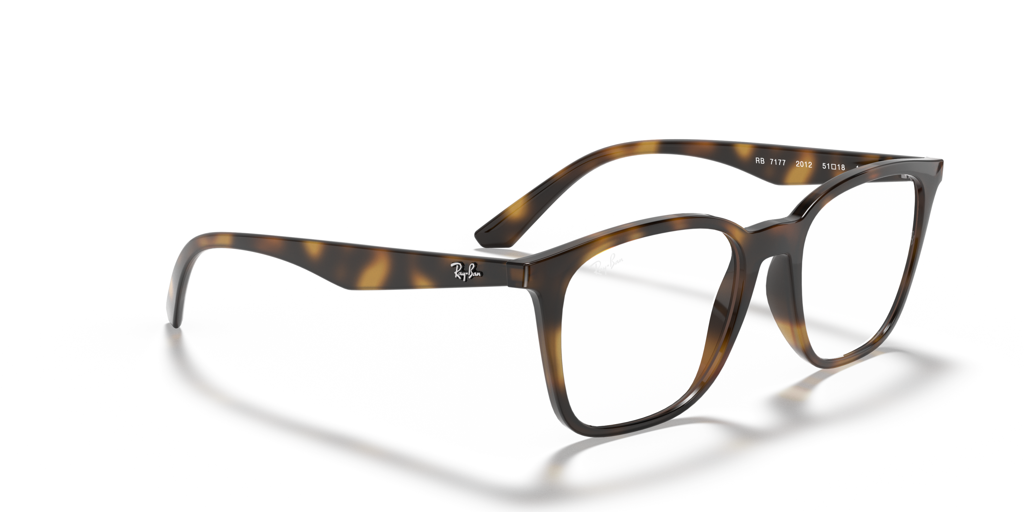 Angle_Right01 Ray-Ban RX 7177 Glasses Transparent / Tortoise Shell