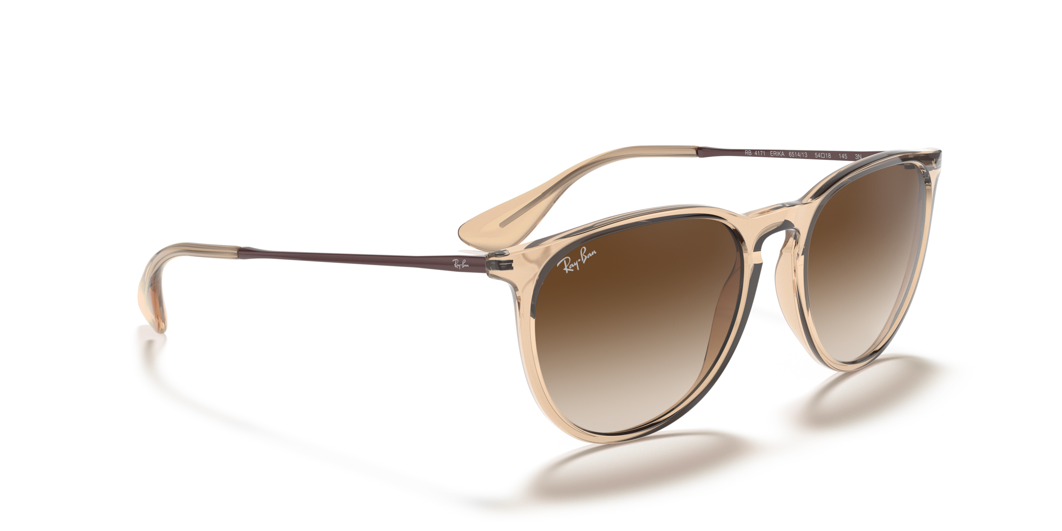 Angle_Right01 Ray-Ban Erika Color Mix RB 4171 (651413) Sunglasses Brown / Transparent, Brown