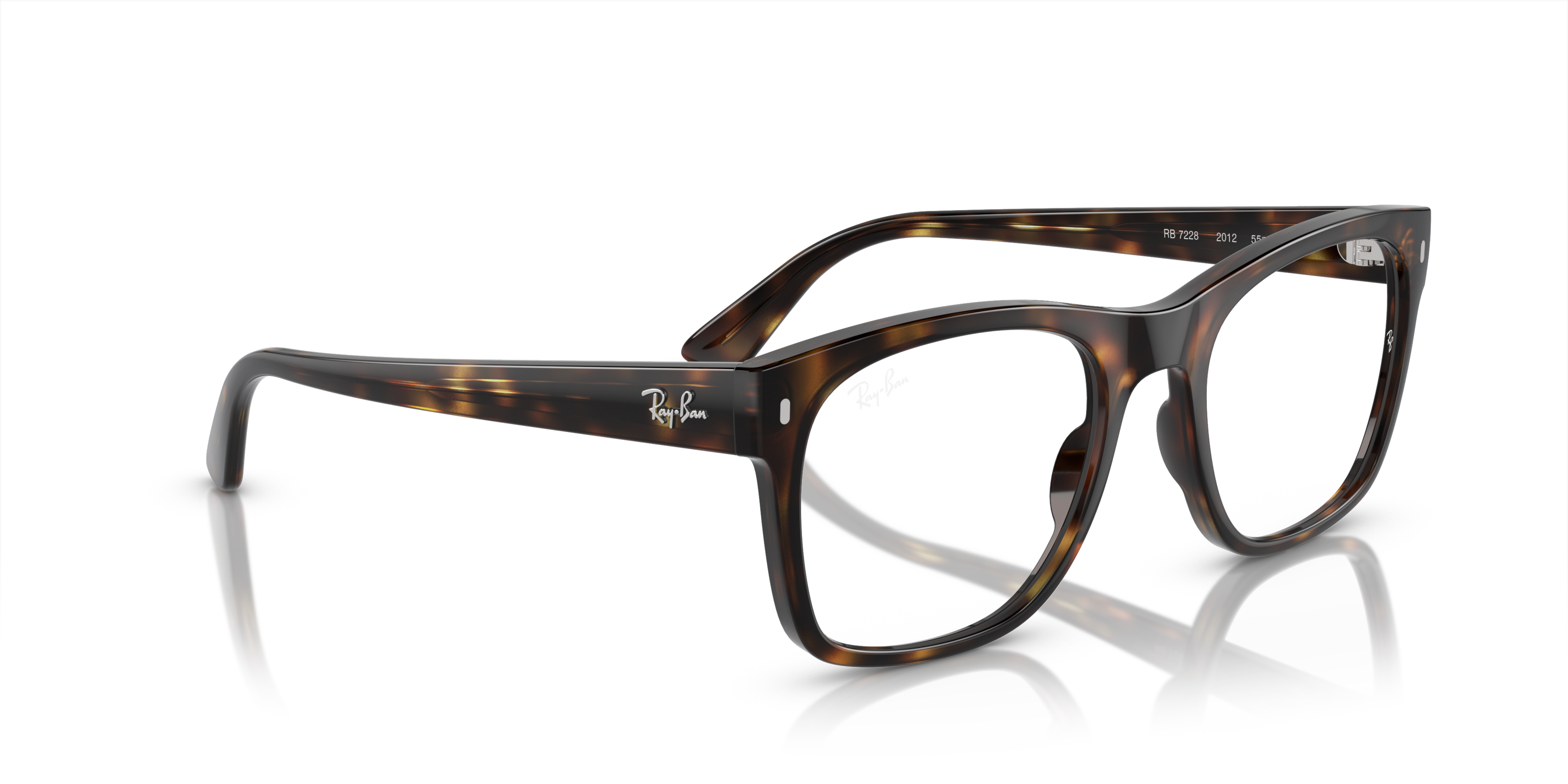 Angle_Right01 Ray-Ban RX 7228 Glasses Transparent / Tortoise Shell