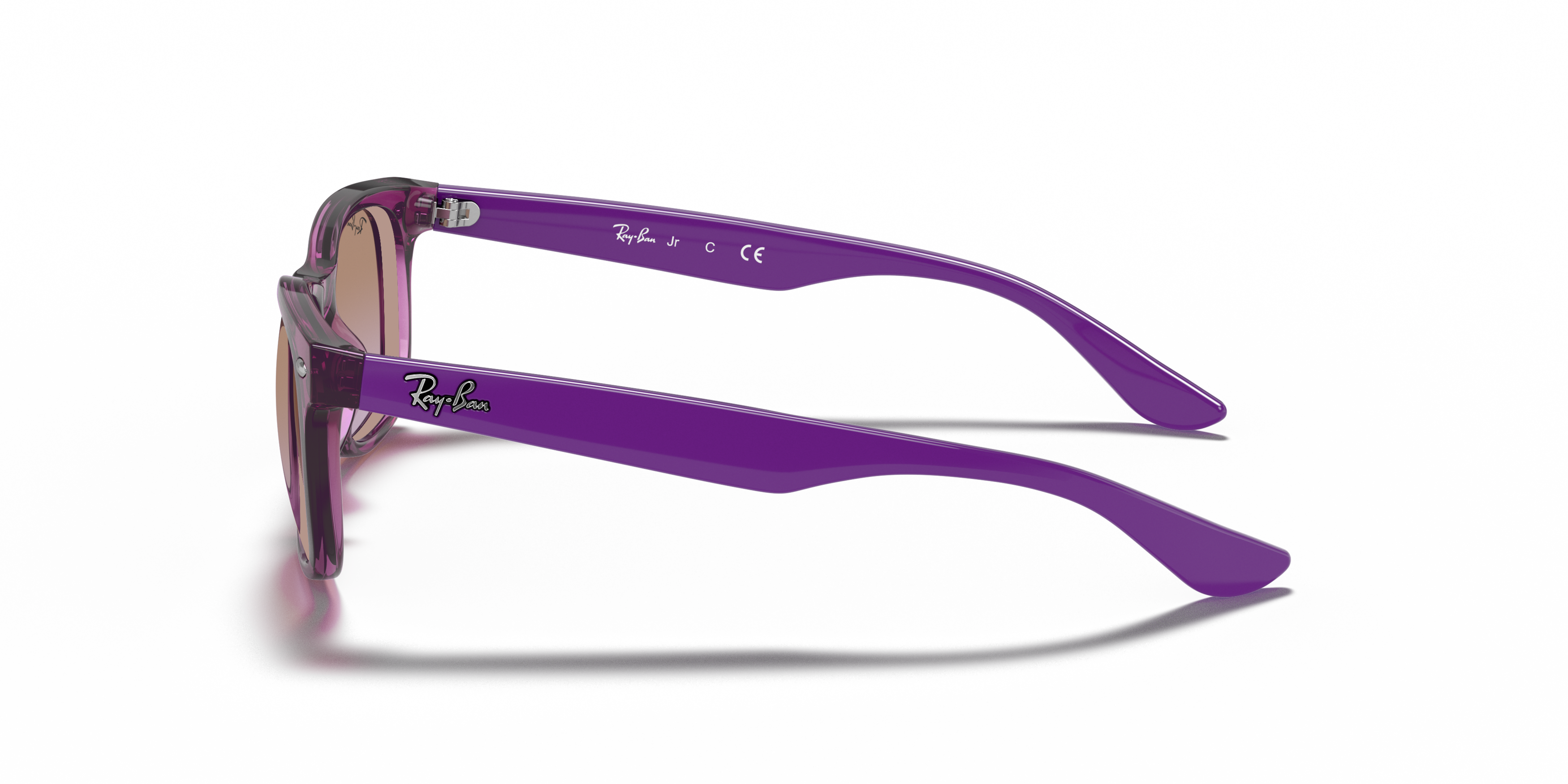 Angle_Left02 Ray-Ban Juniors RJ 9052S (706468) Children's Sunglasses Purple / Purple, Transparent