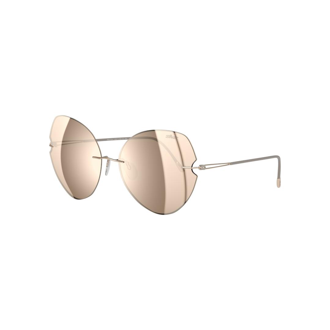 Silhouette 8182 Lunettes de Soleil Femme - Ronde Doré Rose