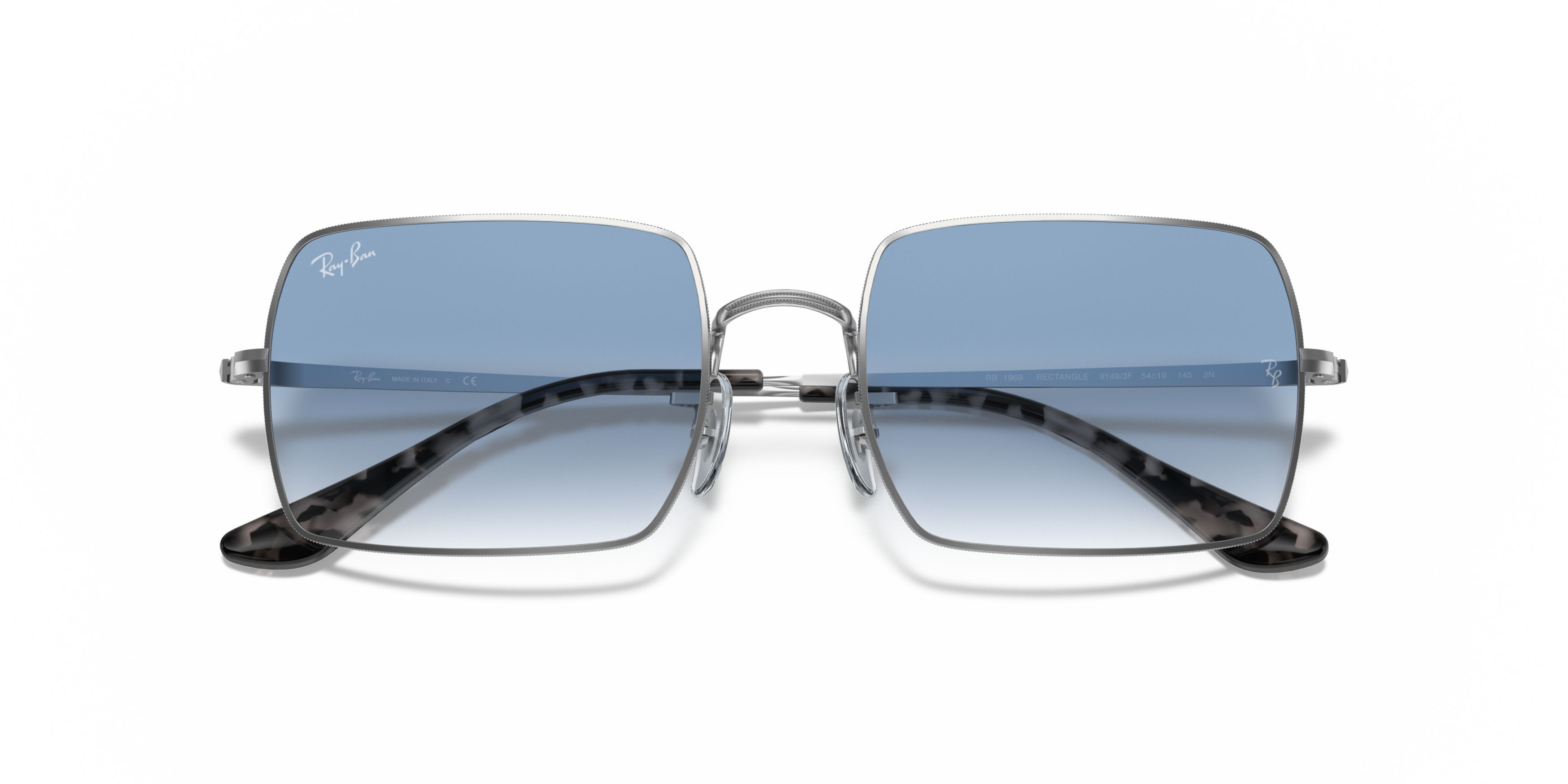 Folded Ray-Ban Rectangle RB 1969 Sunglasses Blue / Grey