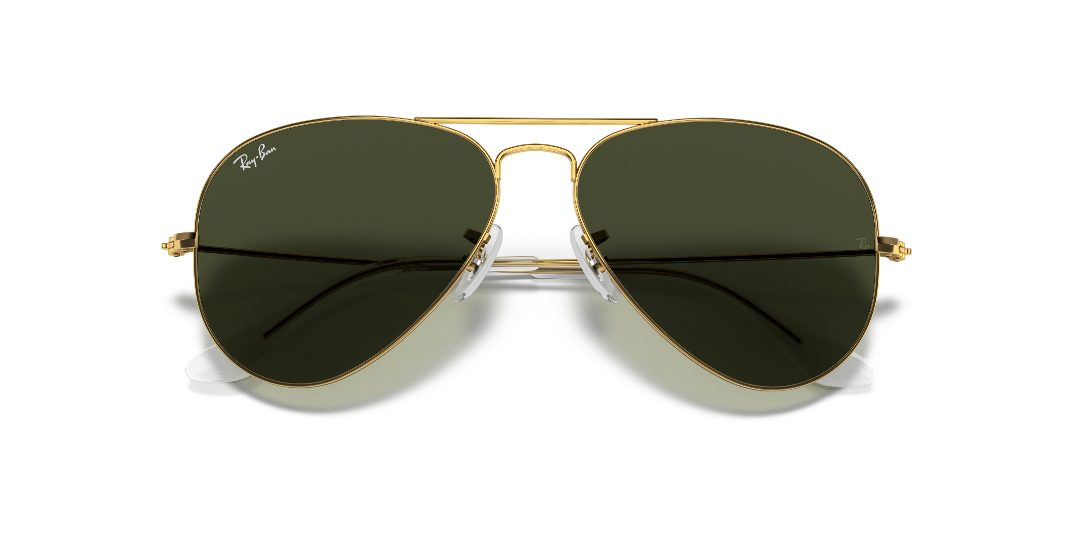 Folded Ray-Ban Aviator RB 3025 Sunglasses Black / Gold