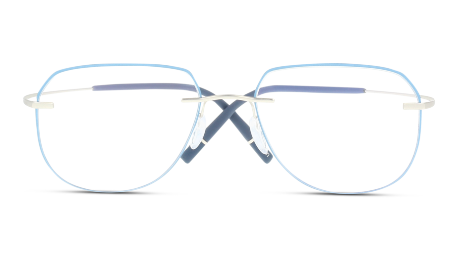 Front Silhouette TMA Icon Accent Rings 5518 (7200) Glasses Transparent / Blue