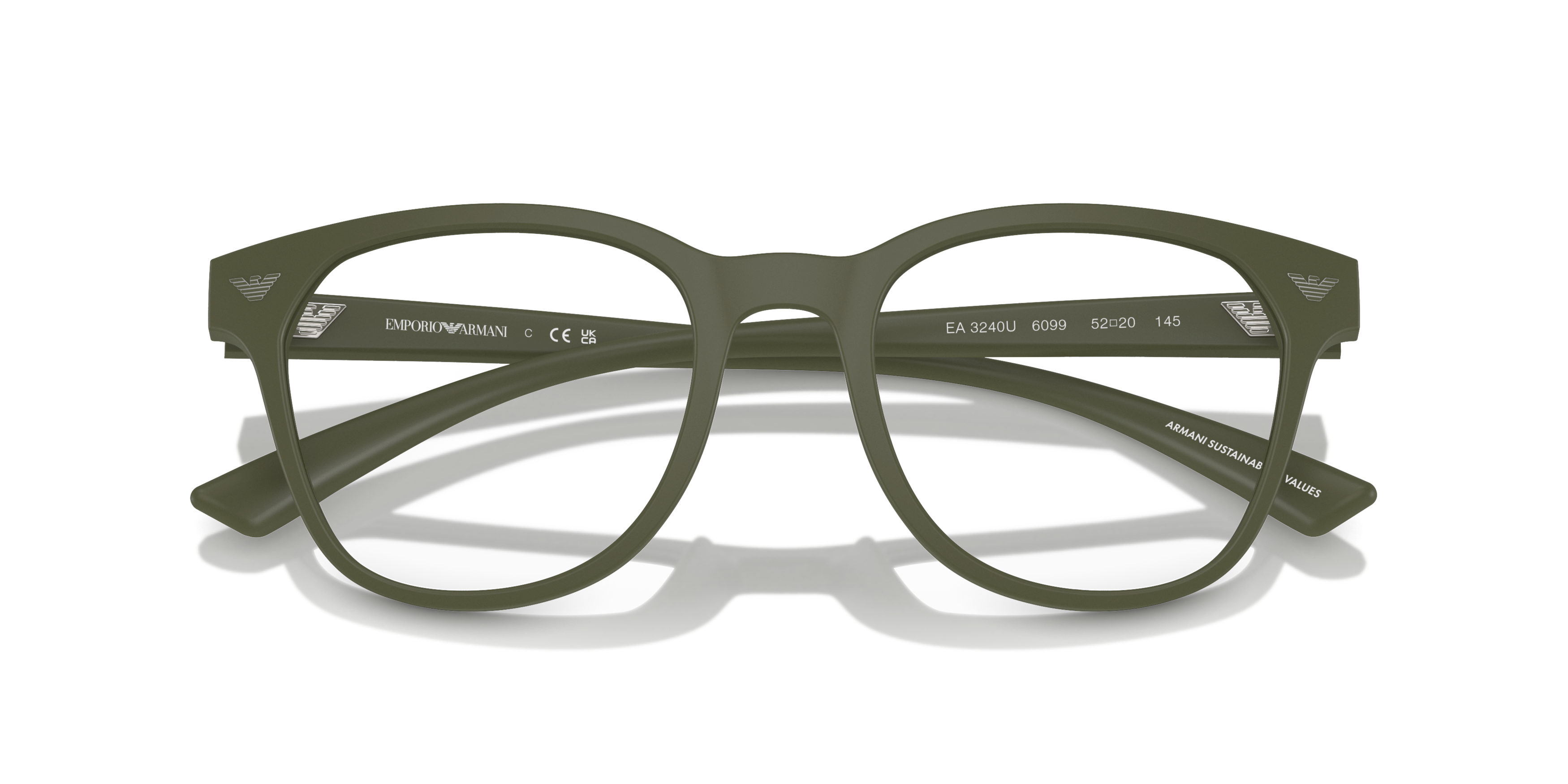 Folded Emporio Armani EA 3240U Glasses Transparent / Black