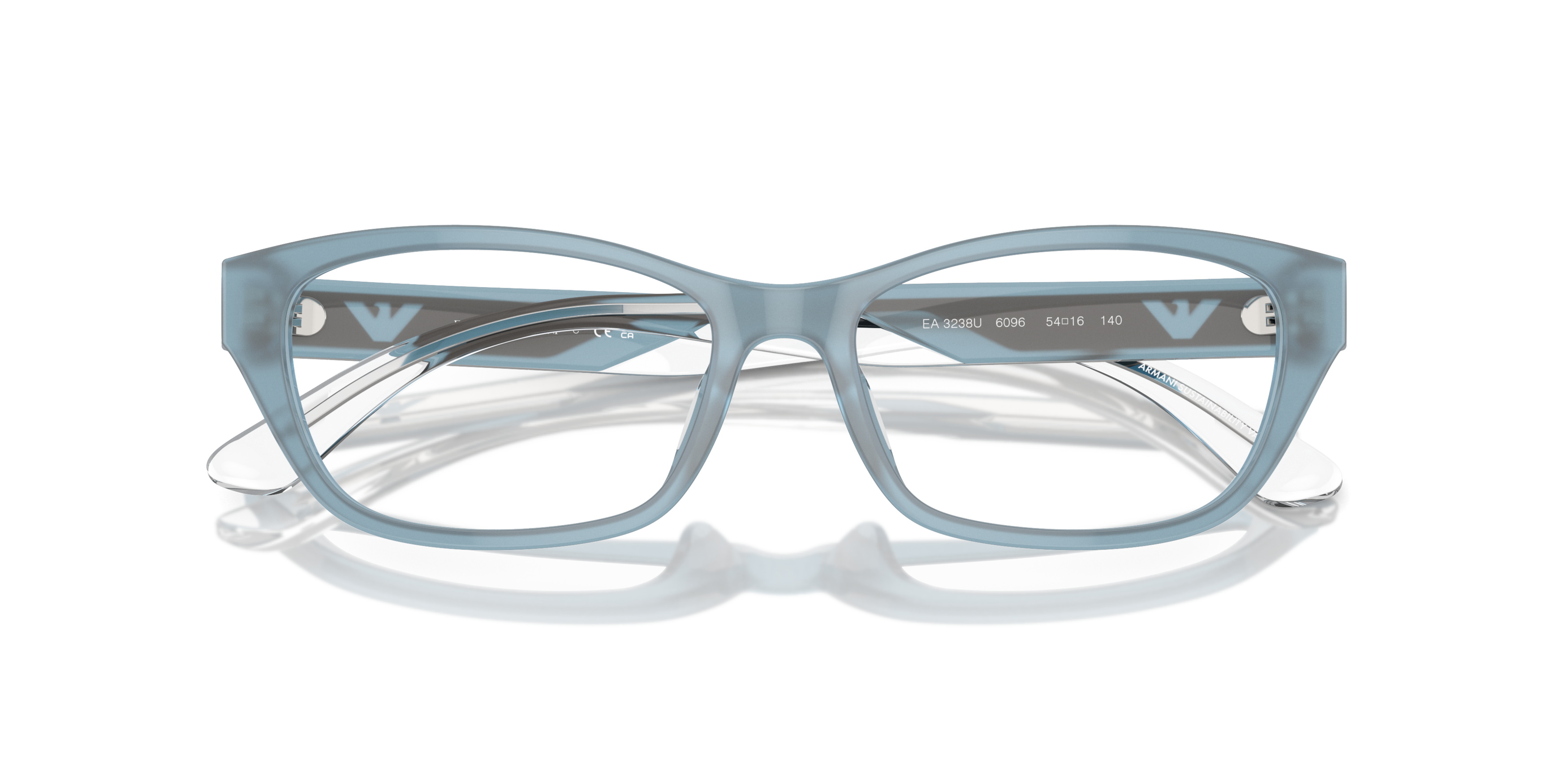Folded Emporio Armani EA 3238U Glasses Transparent / Black