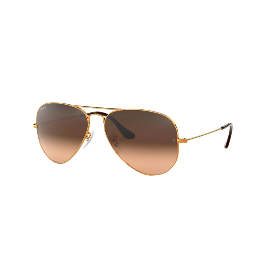 Ray-Ban Aviator RB3025 Lunettes de Soleil Homme - Marron - Possibilité de verres correcteurs - Adapt