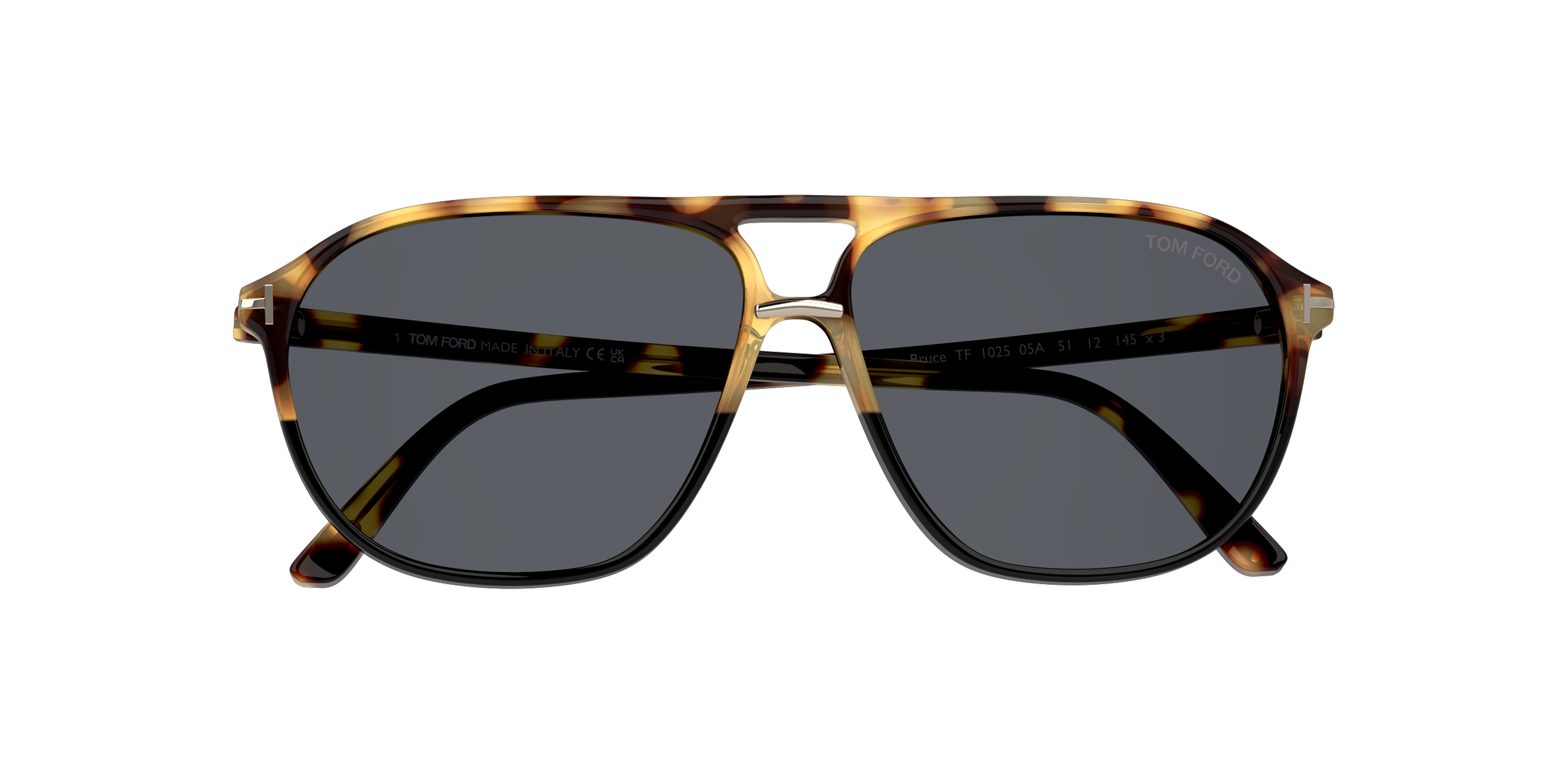 Folded Tom Ford FT 1026 (05A) Sunglasses Grey / Havana