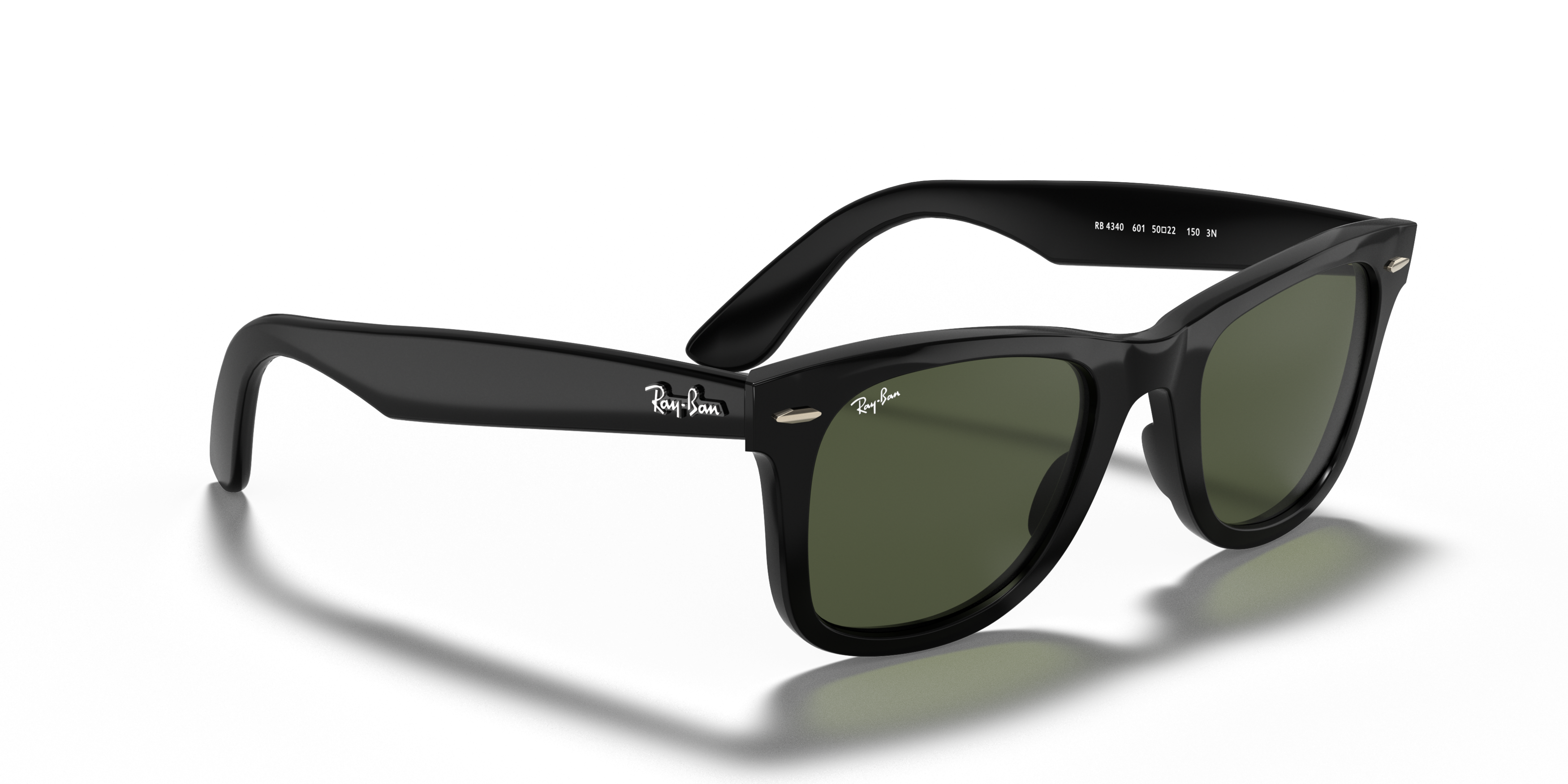 Angle_Right01 Ray-Ban Wayfarer Ease RB 4340 (601) Sunglasses Green / Black