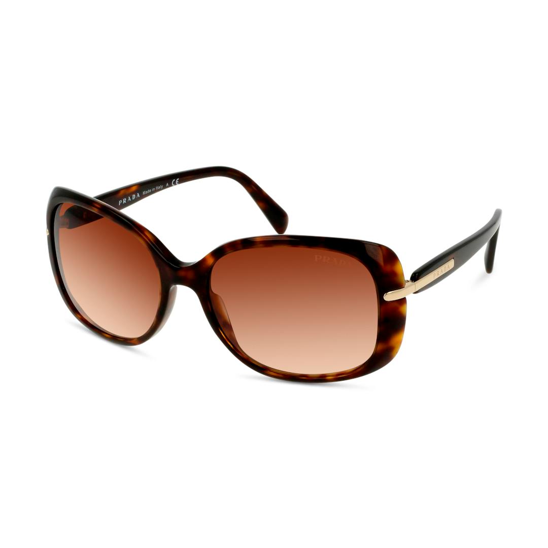 Prada PR 08OS Lunettes de Soleil Femme - Rectangle Marron Ecaille - Possibilité de verres correcteur