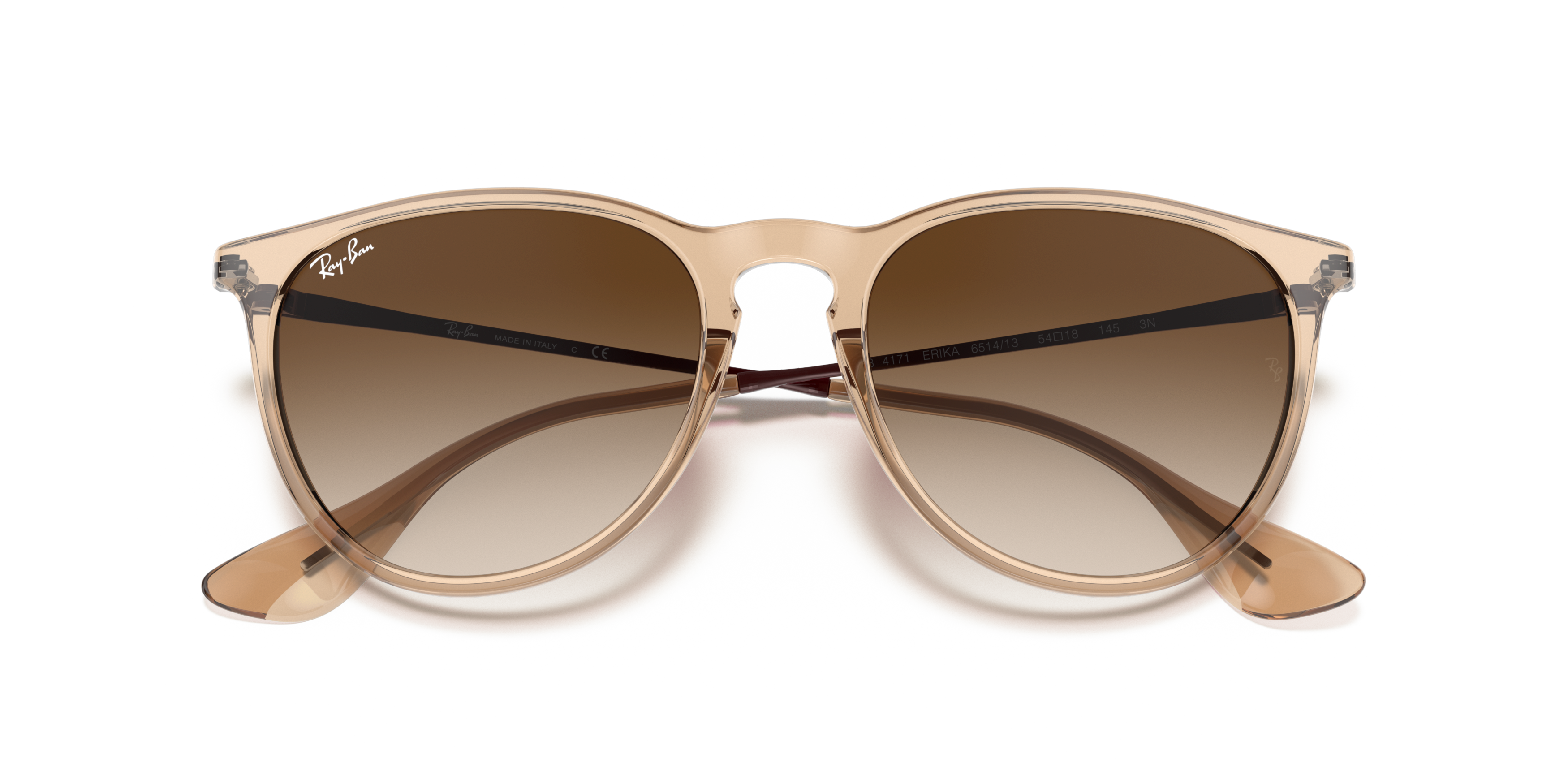 Folded Ray-Ban Erika Color Mix RB 4171 (651413) Sunglasses Brown / Transparent, Brown