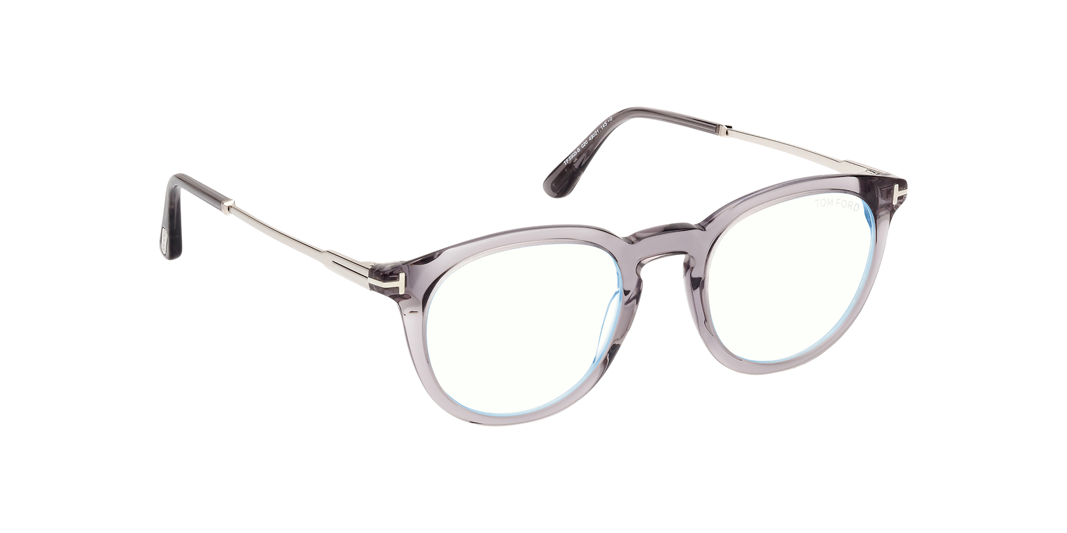 Angle_Right01 Tom Ford FT 5905-B Glasses Transparent / Transparent, Grey