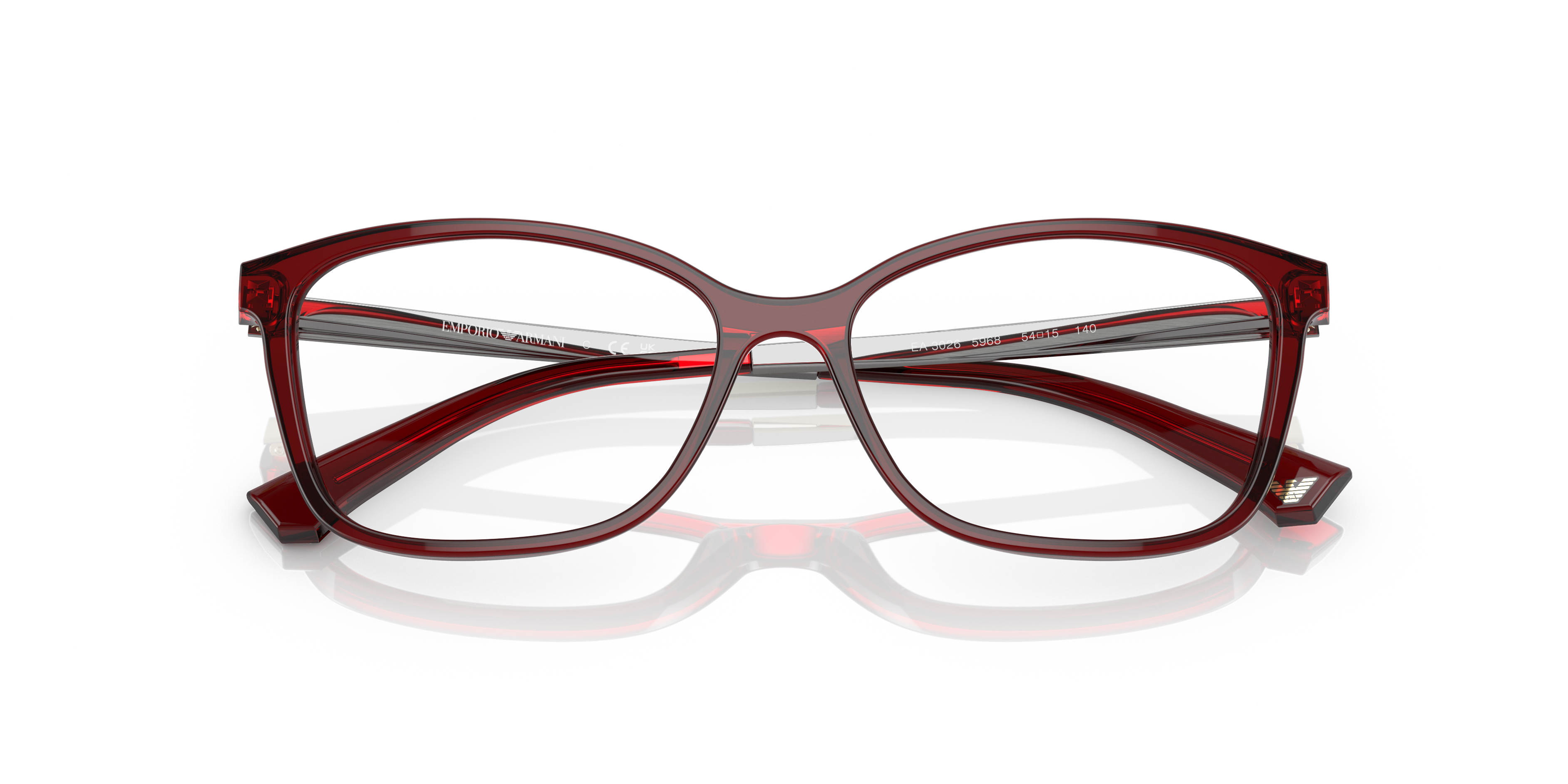 Folded Emporio Armani EA 3026 Glasses Transparent / Red
