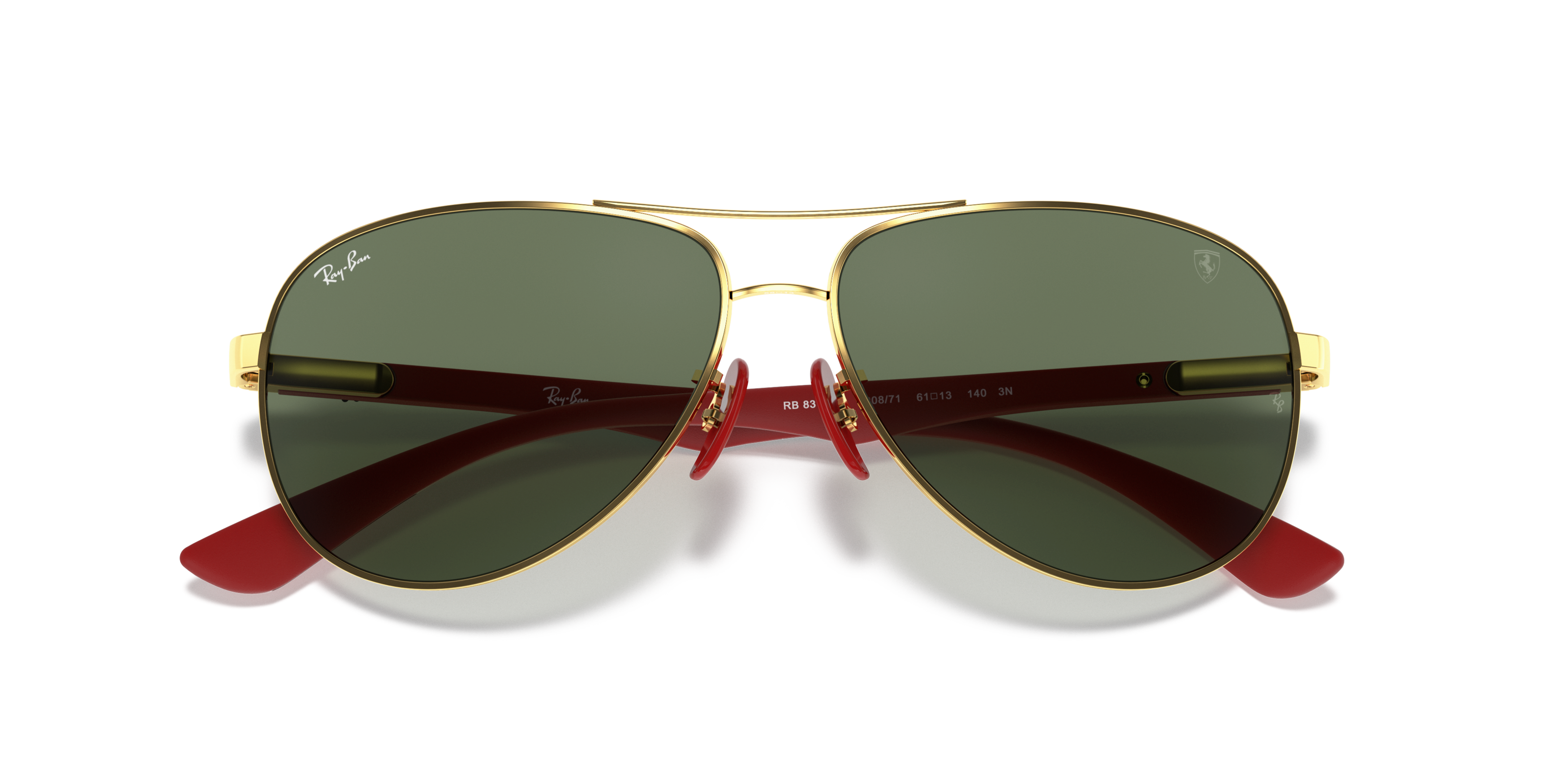 Folded Ray-Ban RB 8313M Sunglasses Green / Gold