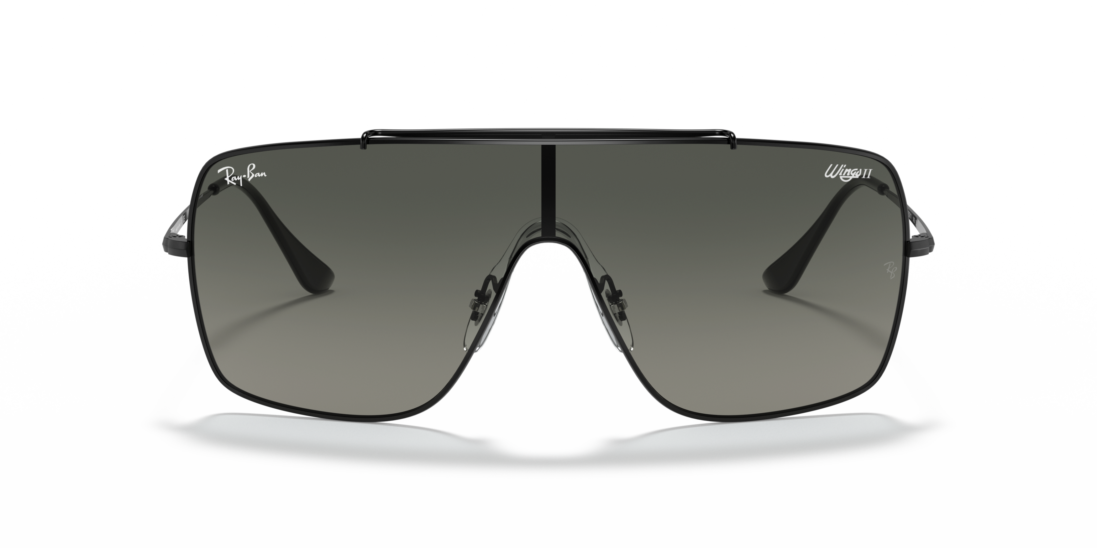 Front Ray-Ban Wings II RB 3697 (002/11) Sunglasses Grey / Black