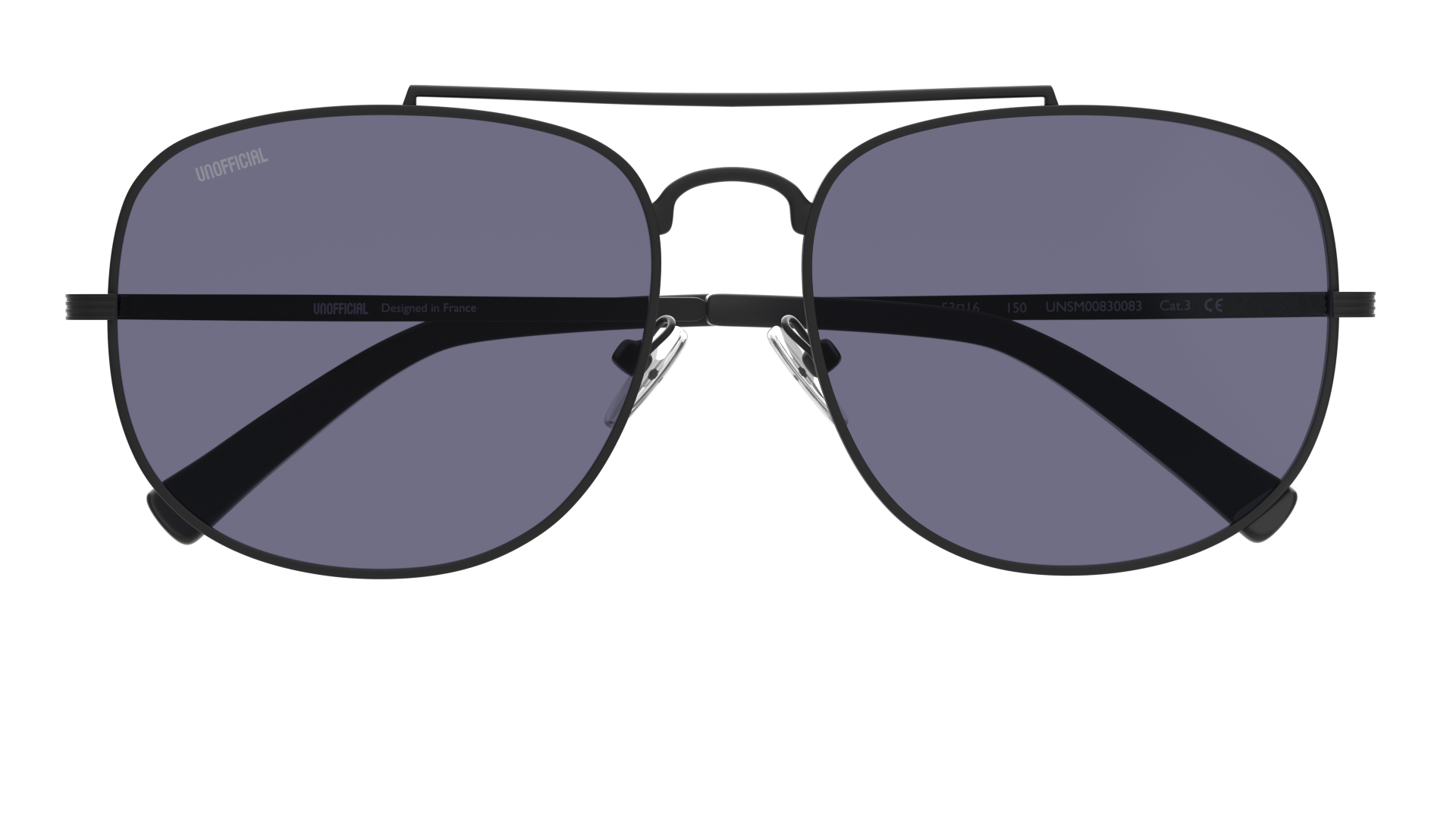 Folded Unofficial UNSM0099 (BBG0) Sunglasses Grey / Black