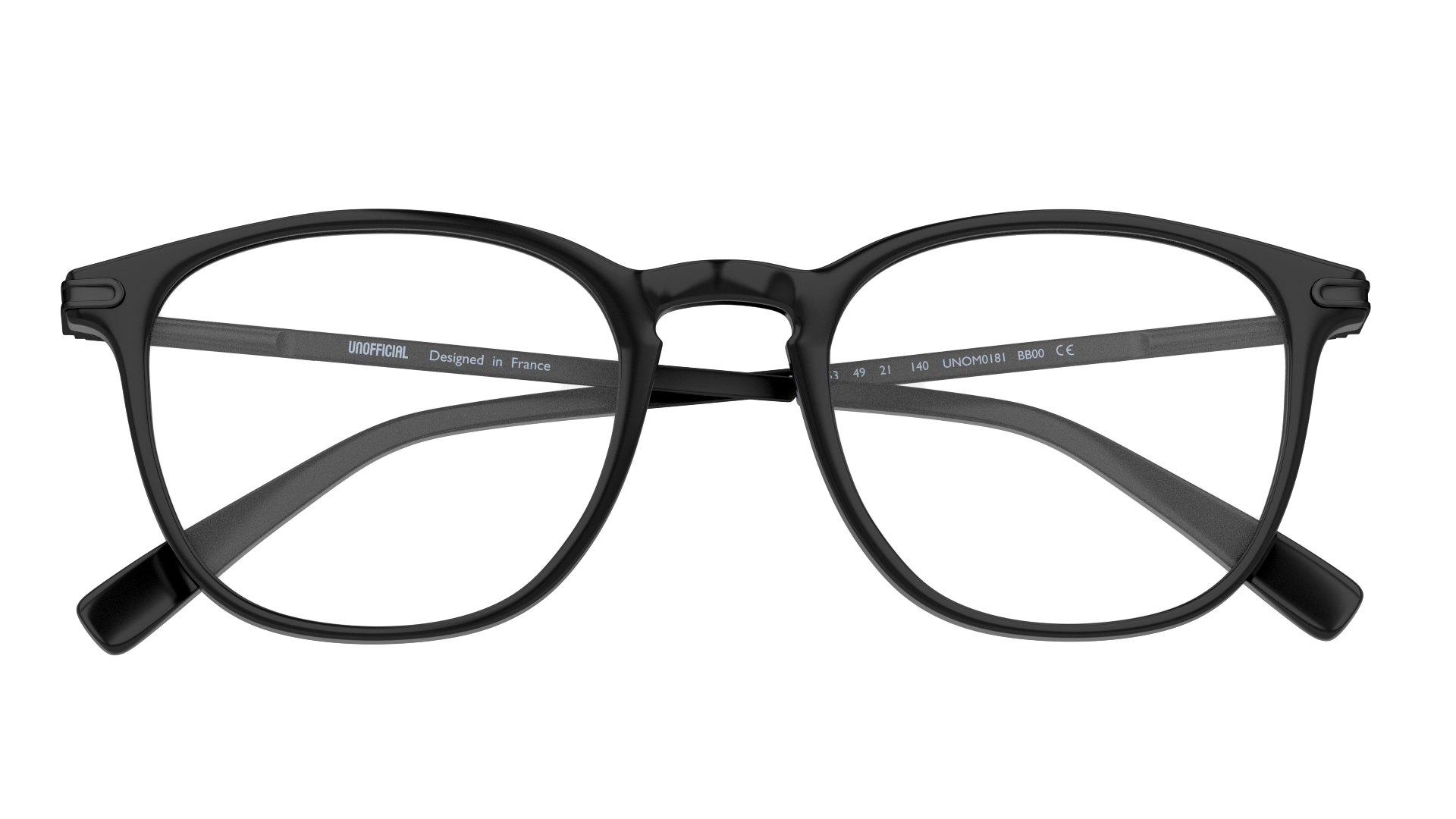 Folded Unofficial UNOM0161 (BB00) Glasses Transparent / Black