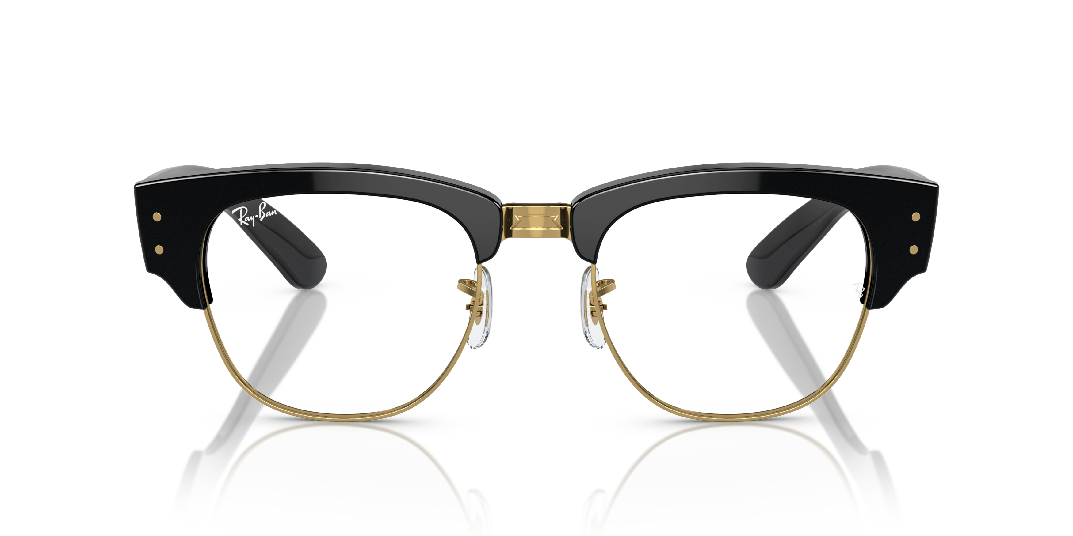 Front Ray-Ban Mega Clubmaster RX 0316V Glasses Transparent / Black, Gold