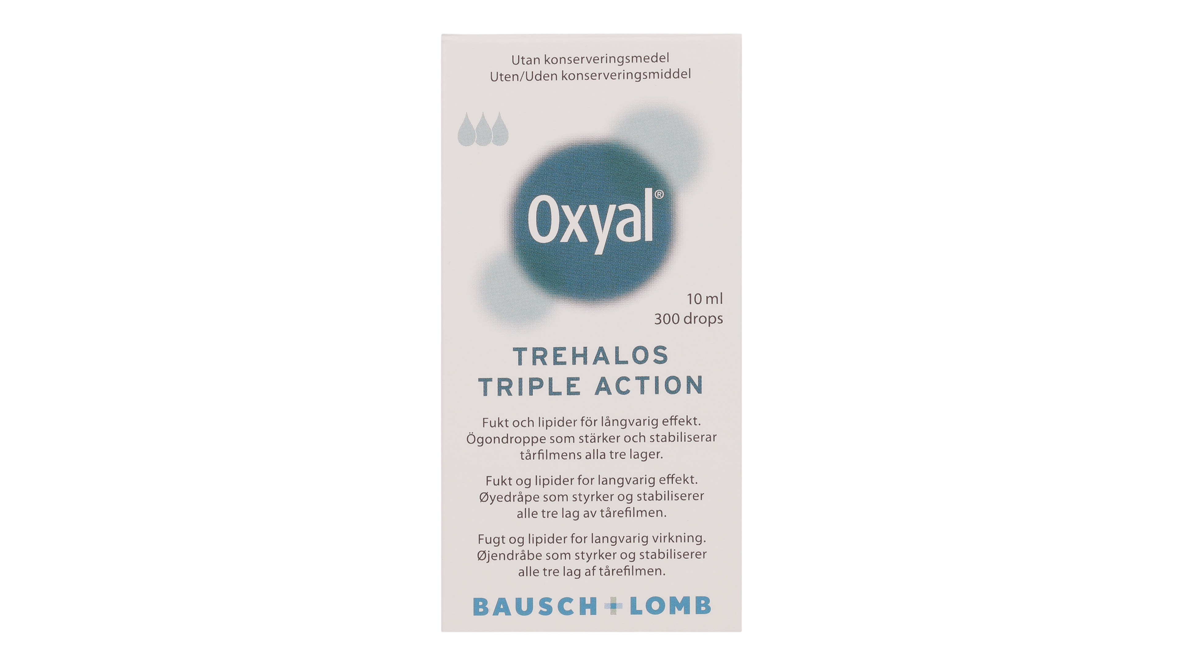 Front Oxyal Oxyal trehalos triple action Ögondroppar 10ml