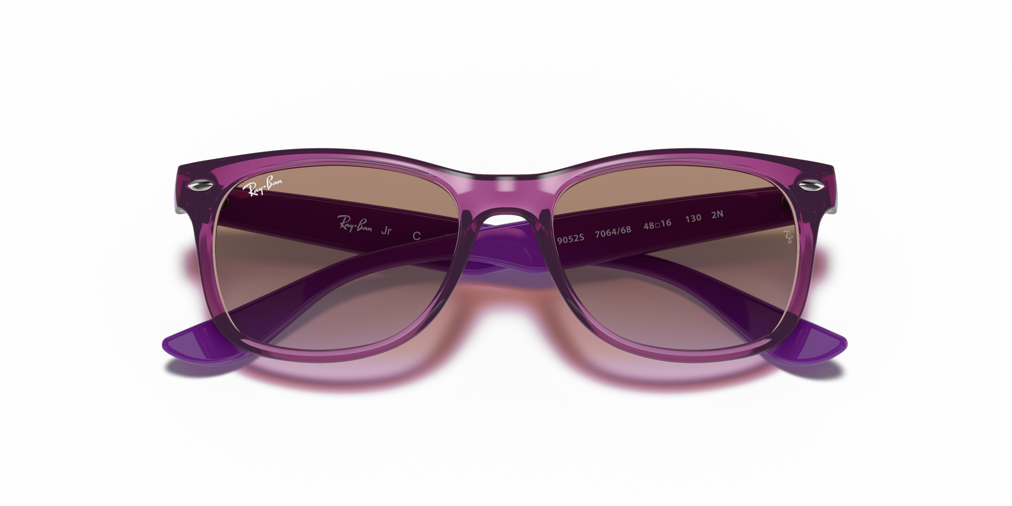 Folded Ray-Ban Juniors RJ 9052S (706468) Children's Sunglasses Purple / Purple, Transparent
