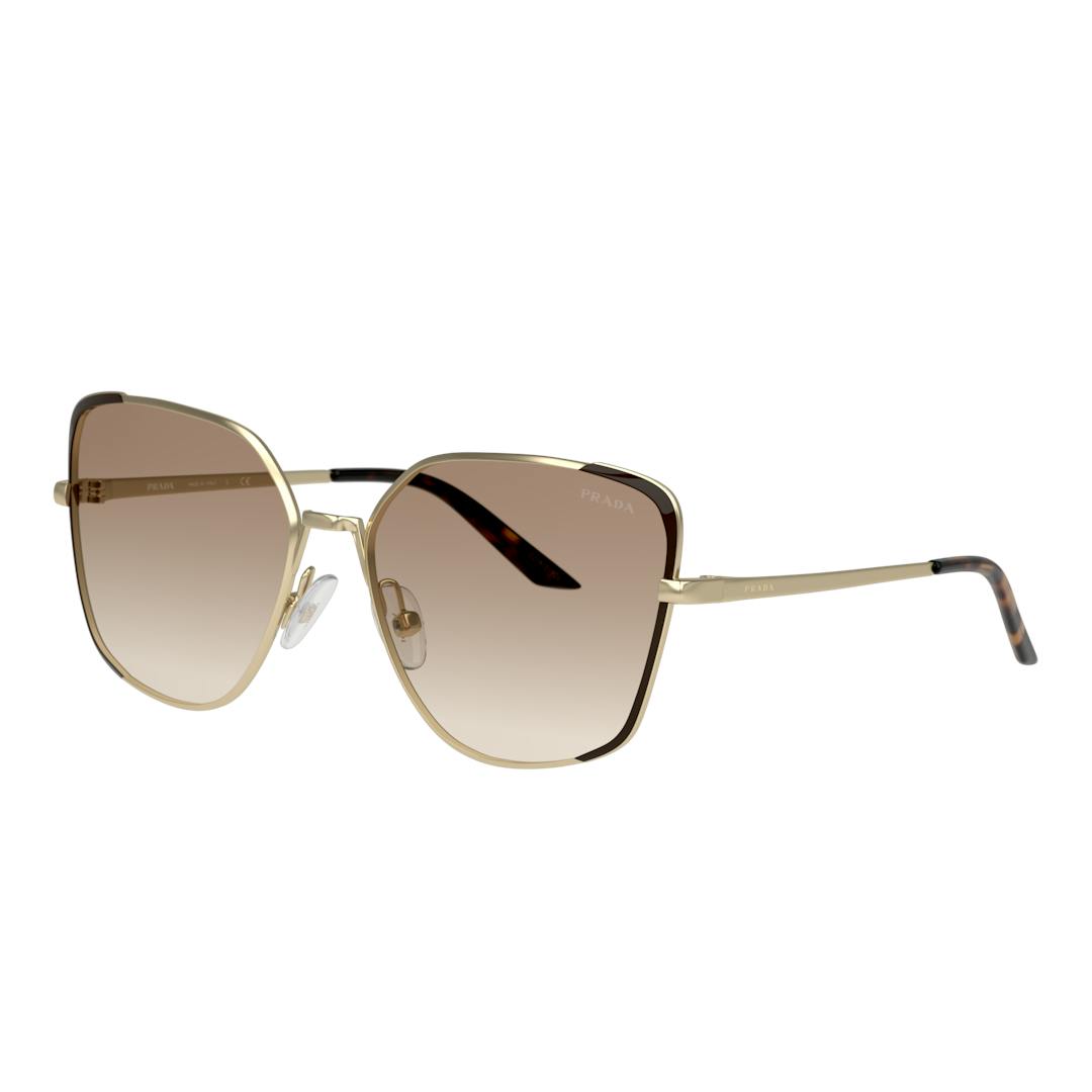 Prada PR 60XS Lunettes de Soleil Femme - Cateye Doré Marron - Possibilité de verres correcteurs - Ad