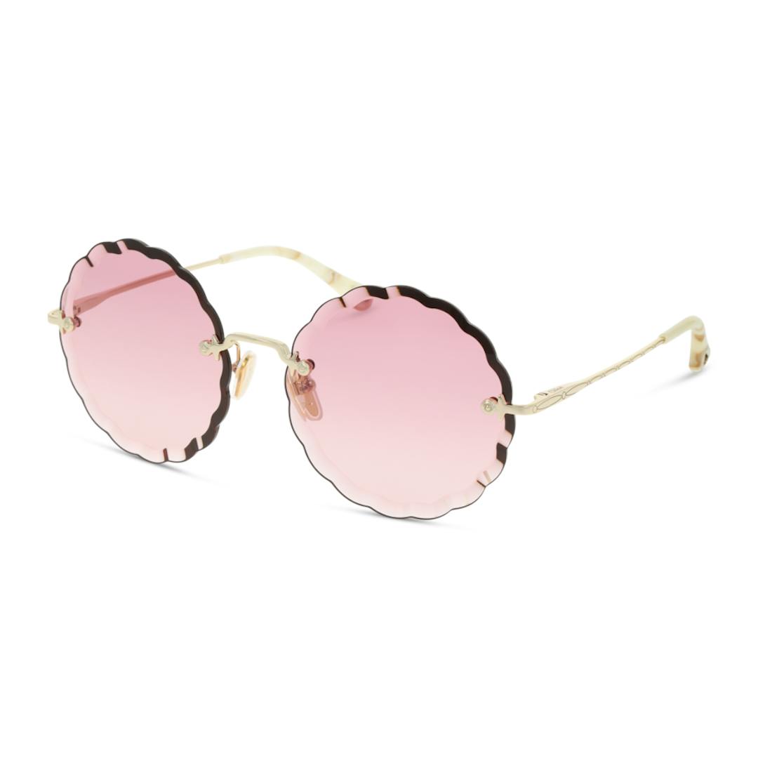 Chloe CH0047S Lunettes de Soleil Femme - Ronde Doré Rose