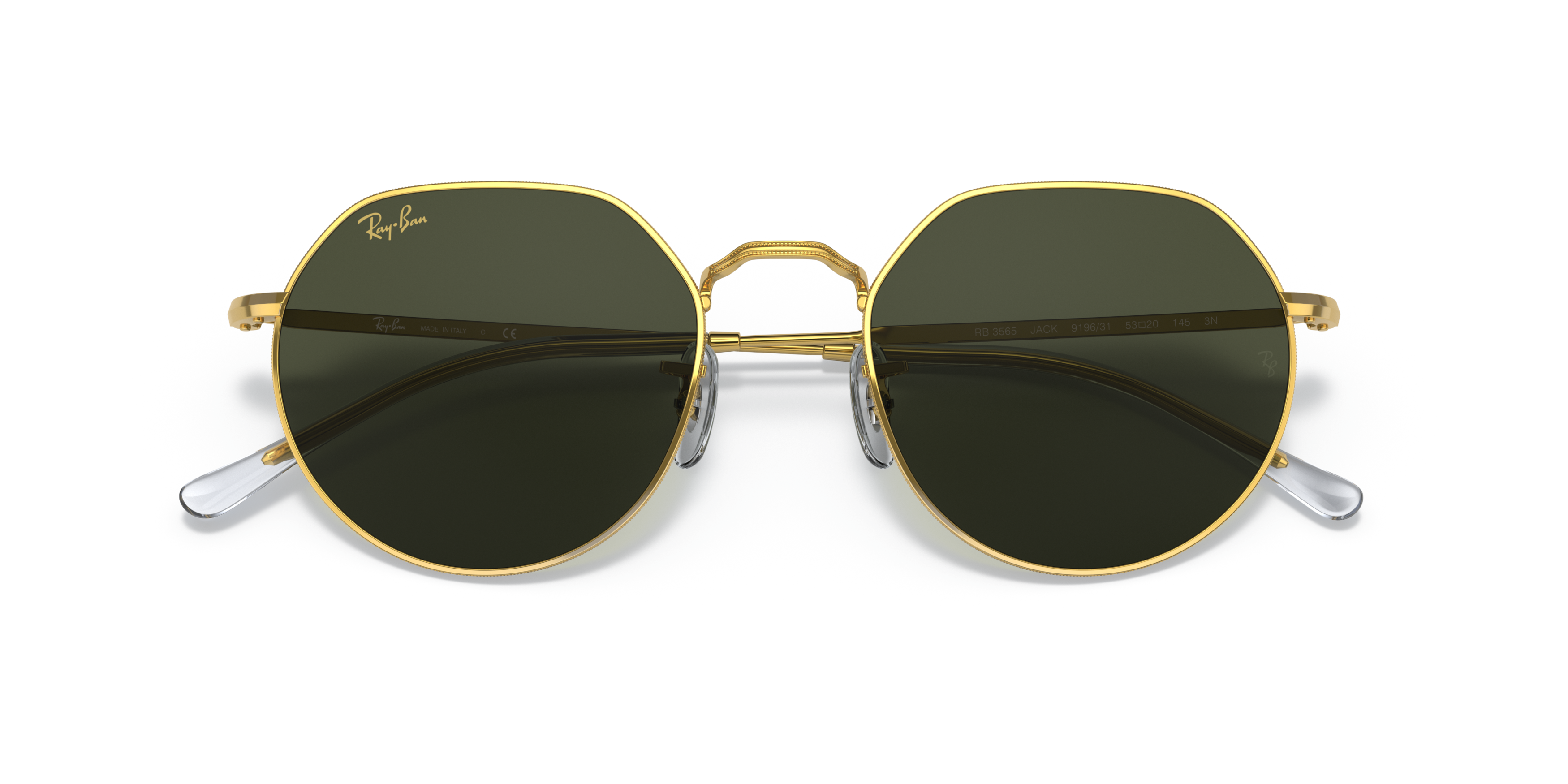 Folded Ray-Ban Jack RB 3565 Sunglasses Green / Gold