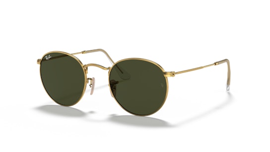 Ray-Ban Round RB 3447 (001) Sunglasses Green / Gold