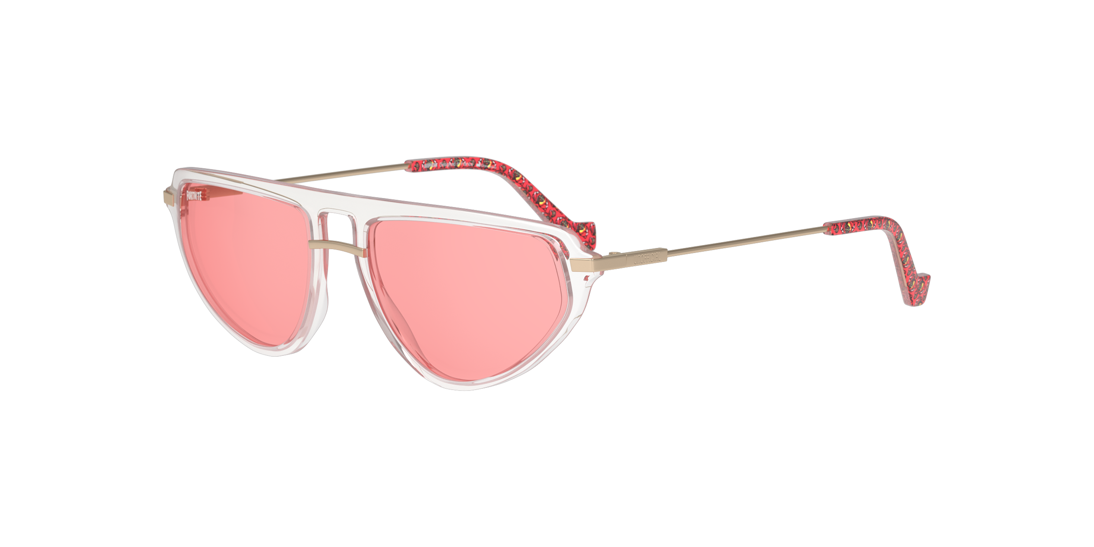 Angle_Left01 Fortnite with Unofficial UNSU0147 Sunglasses Pink / Transparent, Clear