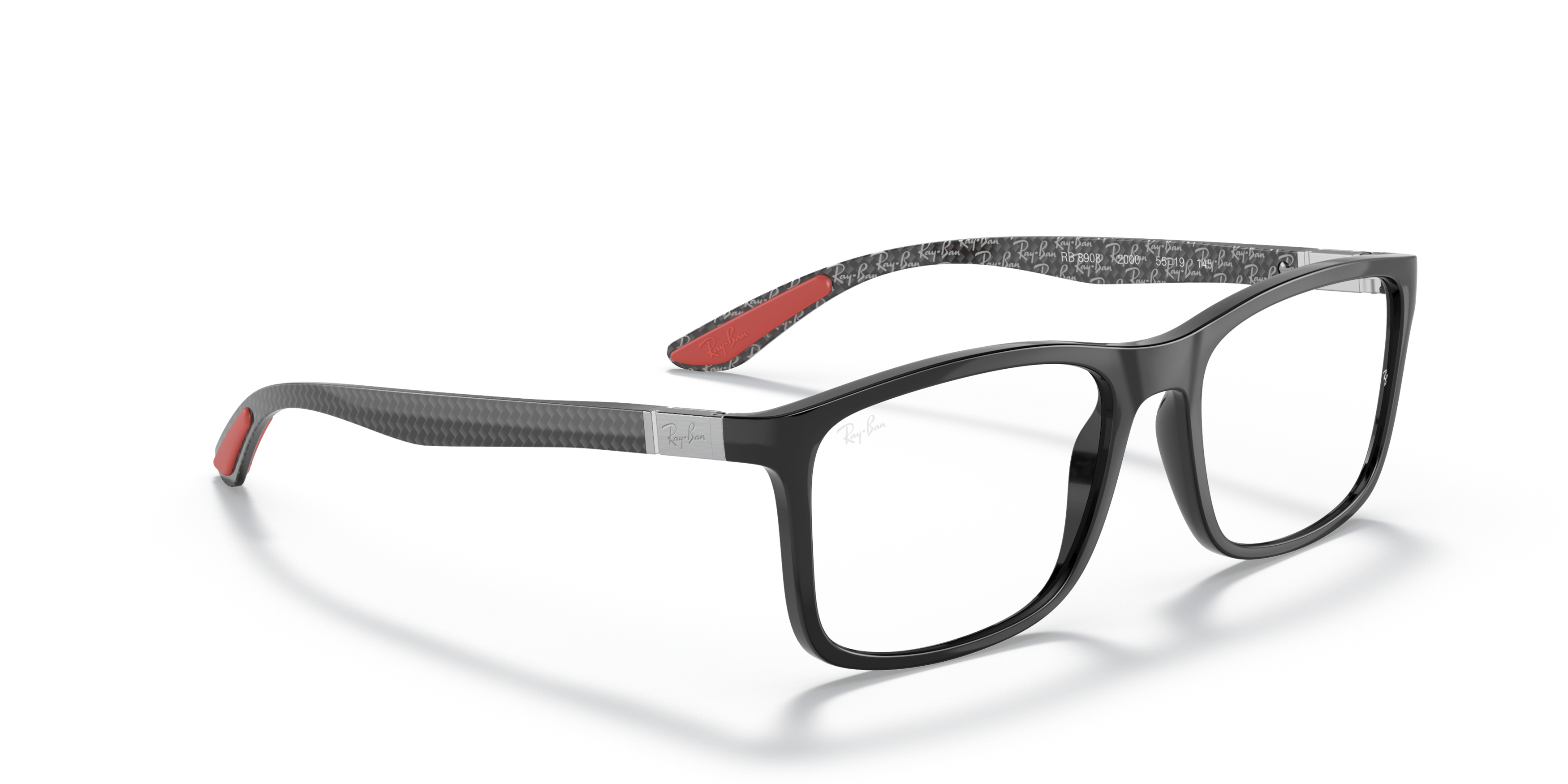 Angle_Right01 Ray-Ban RX 8908 Glasses Transparent / Black