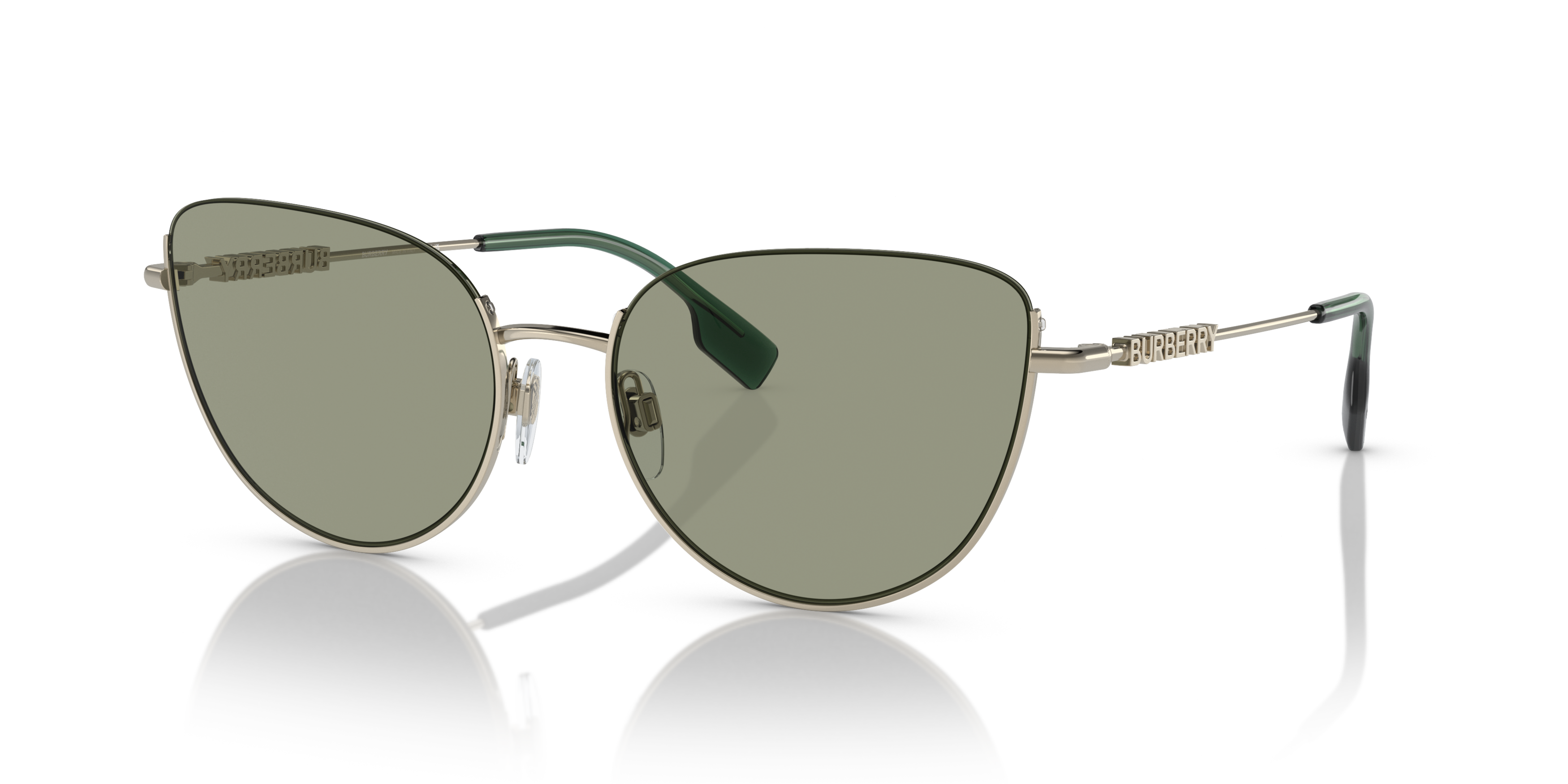 Angle_Left01 Burberry BE 3144 Sunglasses Green / Gold