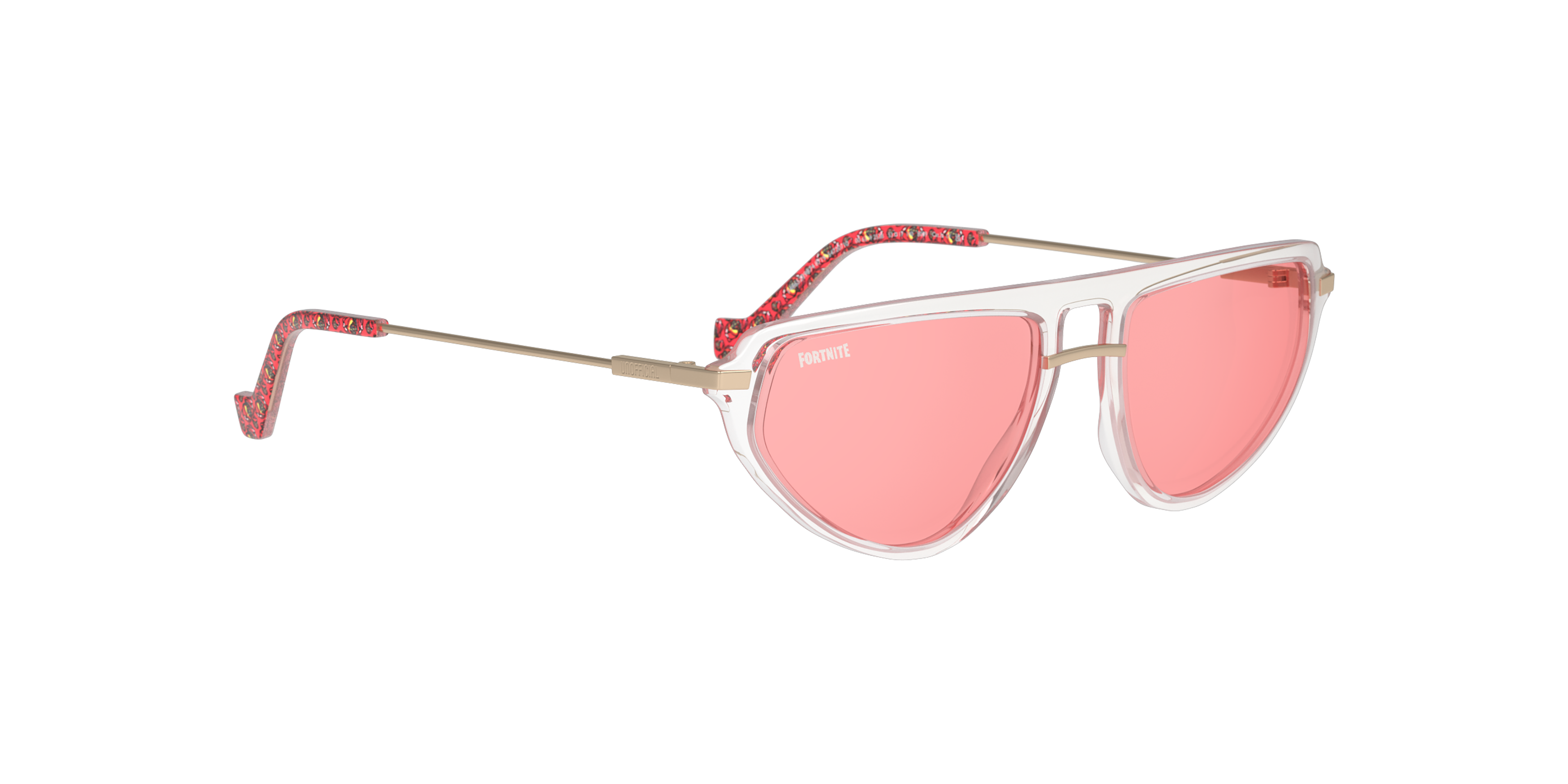 Angle_Right01 Fortnite with Unofficial UNSU0147 Sunglasses Pink / Transparent, Clear