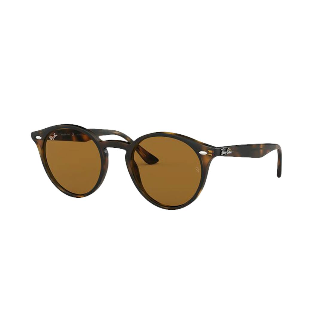 Ray-Ban RB2180 Lunettes de Soleil Homme - Ronde Marron - Possibilité de verres correcteurs - Adaptab