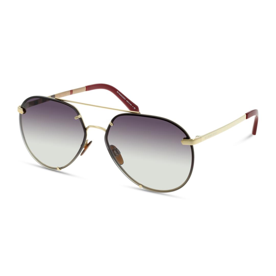 Burberry BE3099 Lunettes de Soleil Femme - Pilote Doré