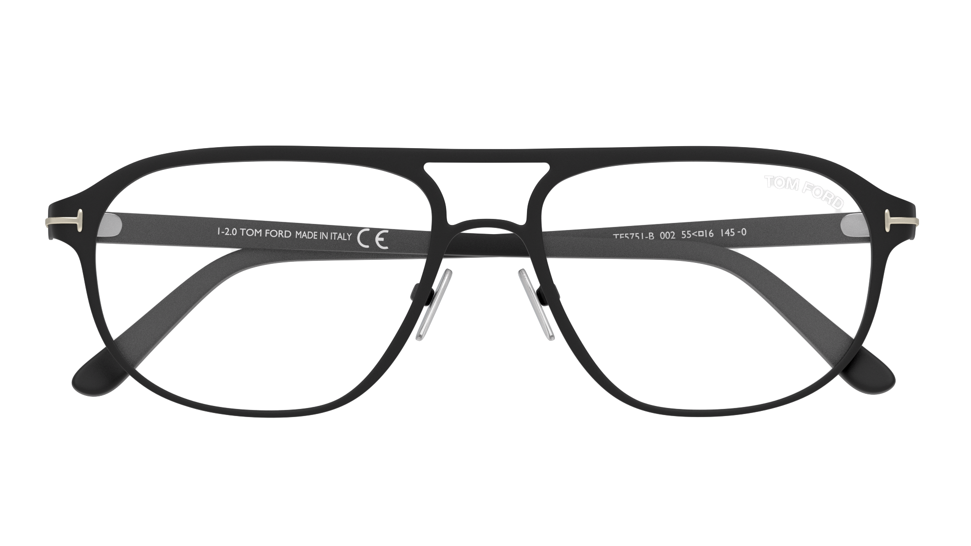 Folded Tom Ford FT 5751-B (002) Glasses Transparent / Black