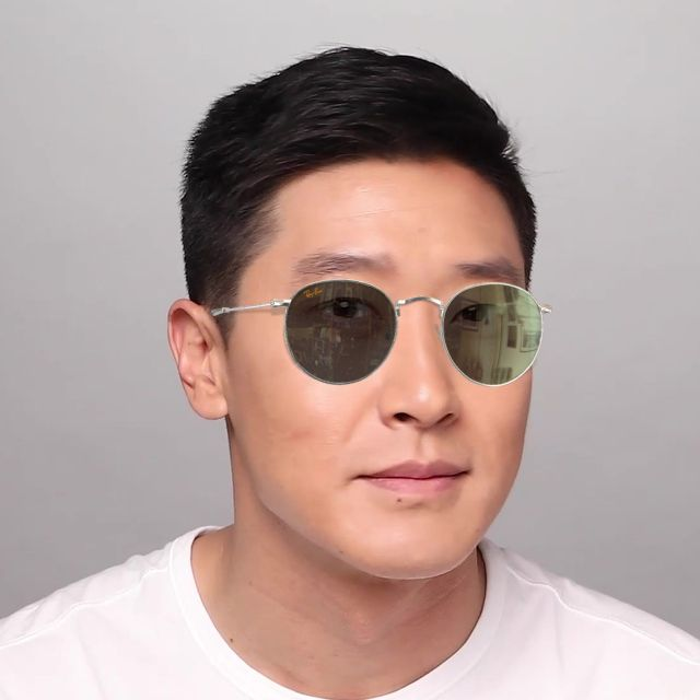 [products.image.on_model_male03] Ray-Ban Round Metal Legend Gold RB3447 91984E