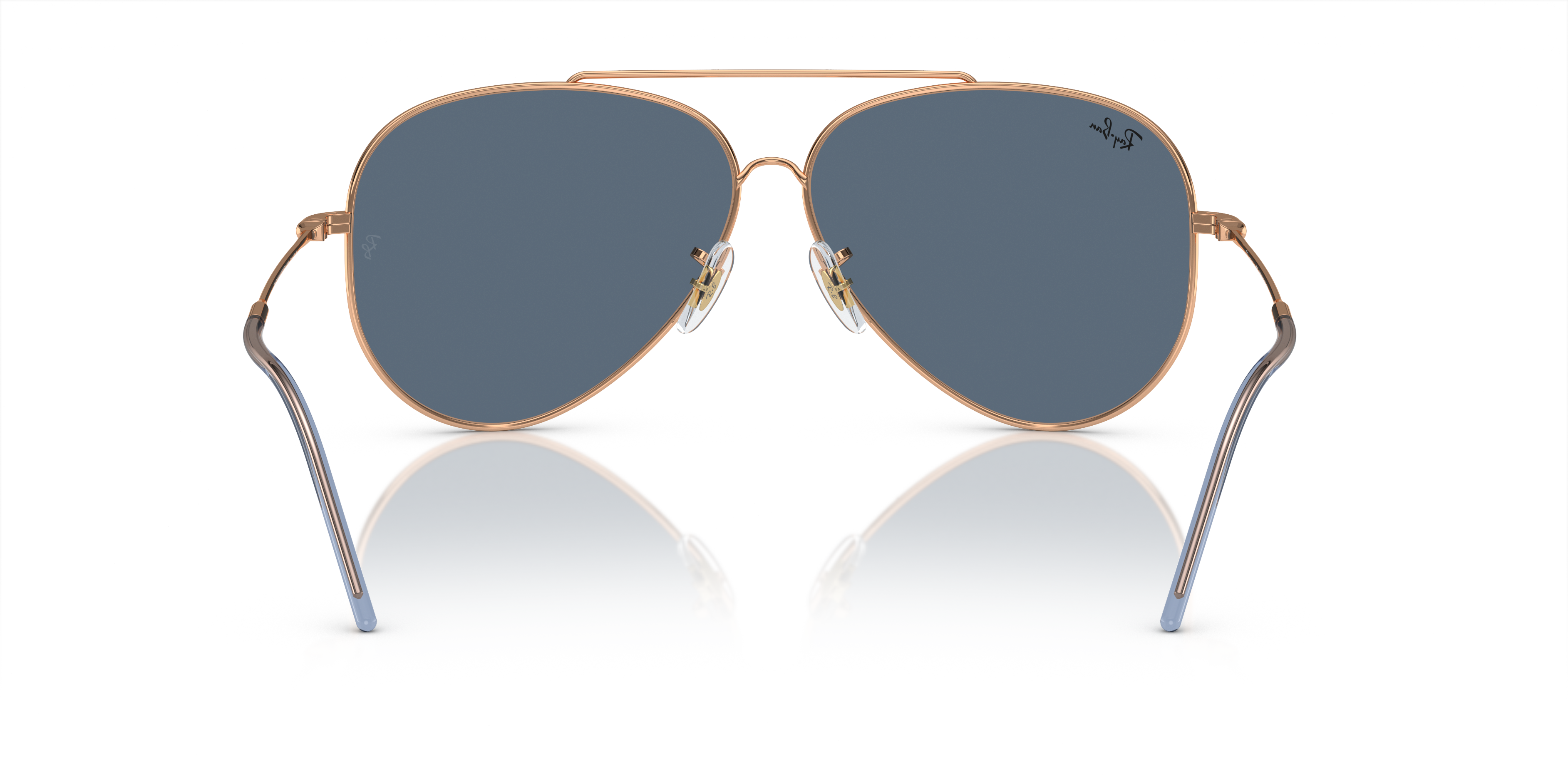 Detail02 Ray-Ban Aviator Reverse RBR 0101S (92023A) Sunglasses Blue / Rose Gold